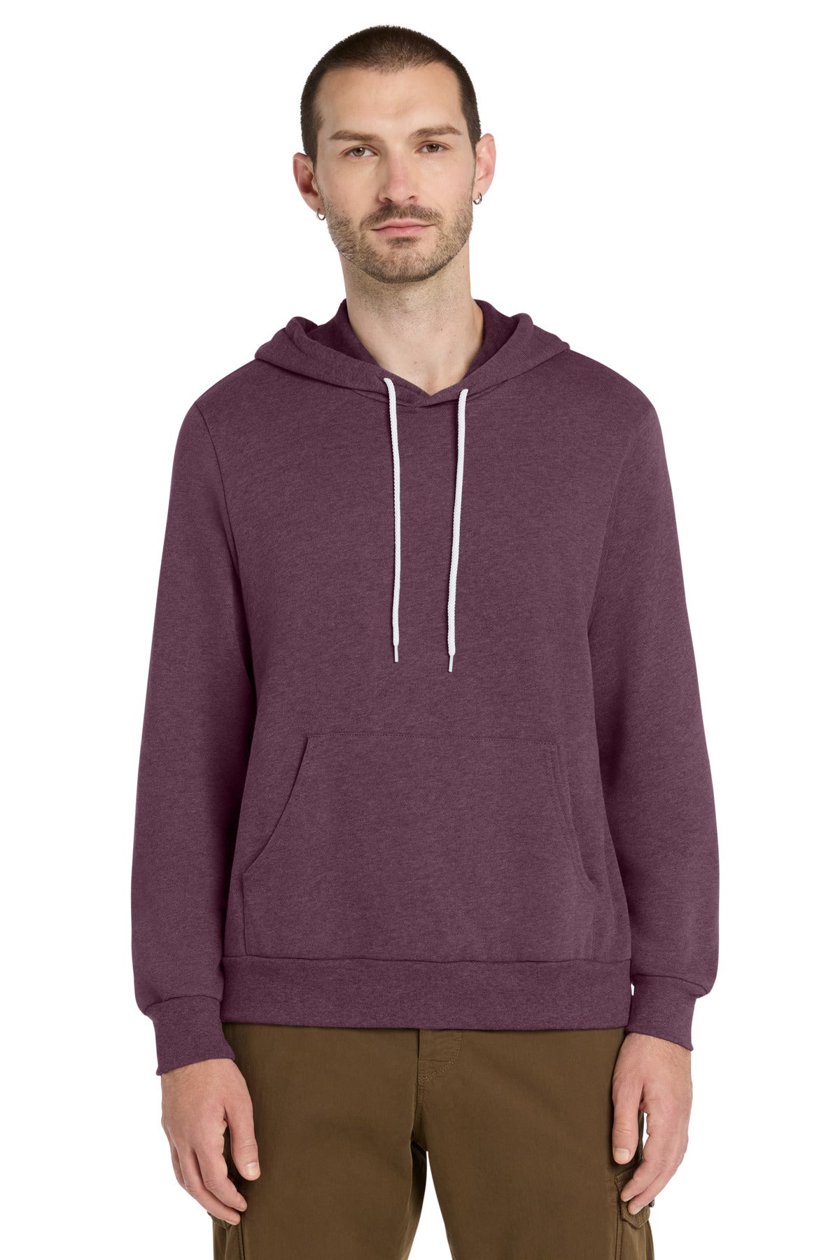 Custom logo BELLA+CANVAS ® Unisex Sponge Fleece Pullover Hoodie. BC3719 in Heather Maroon