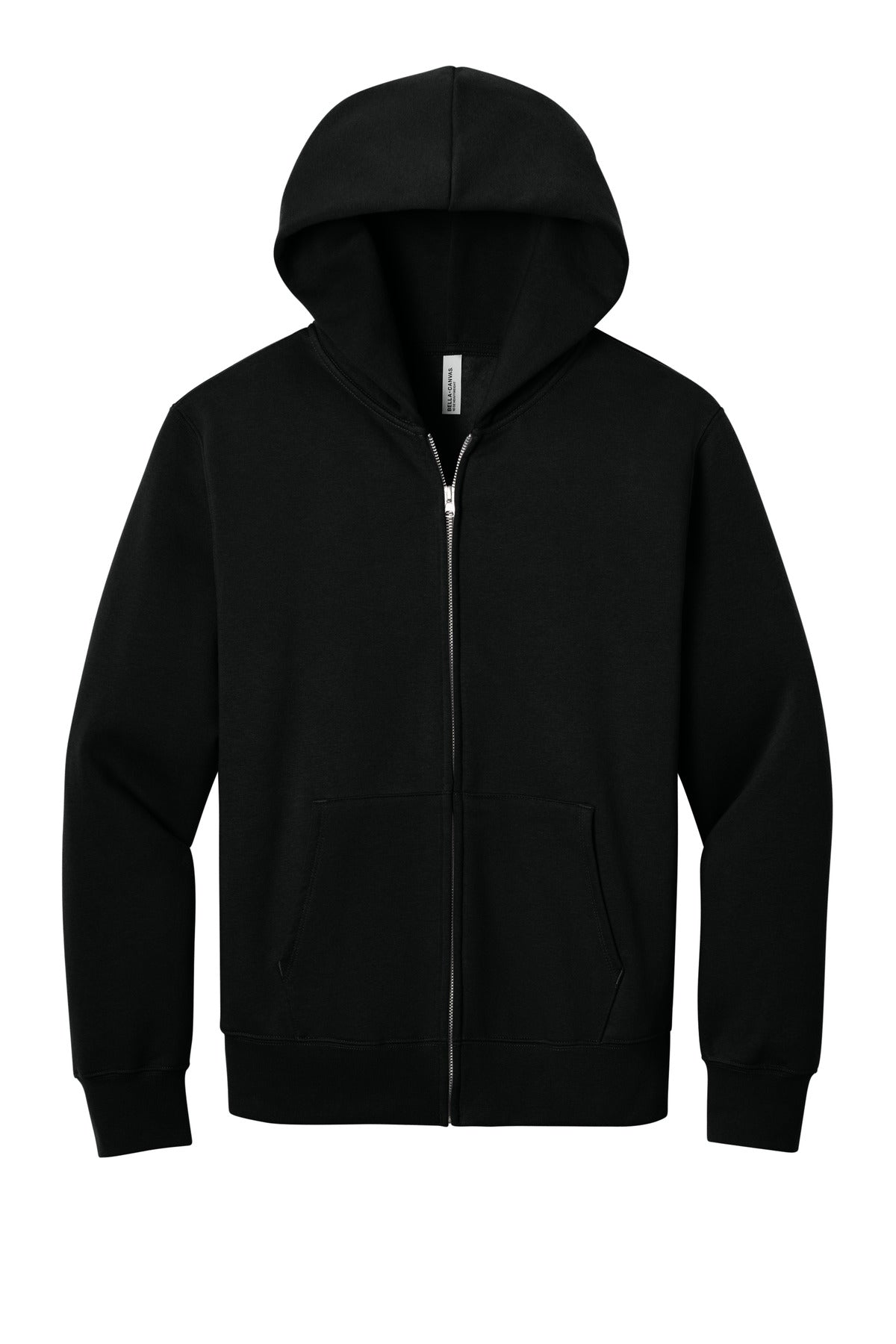 Custom logo BELLA+CANVAS® Unisex 10-Ounce Heavyweight Full-Zip Hooded Sweatshirt BC4739 in Black