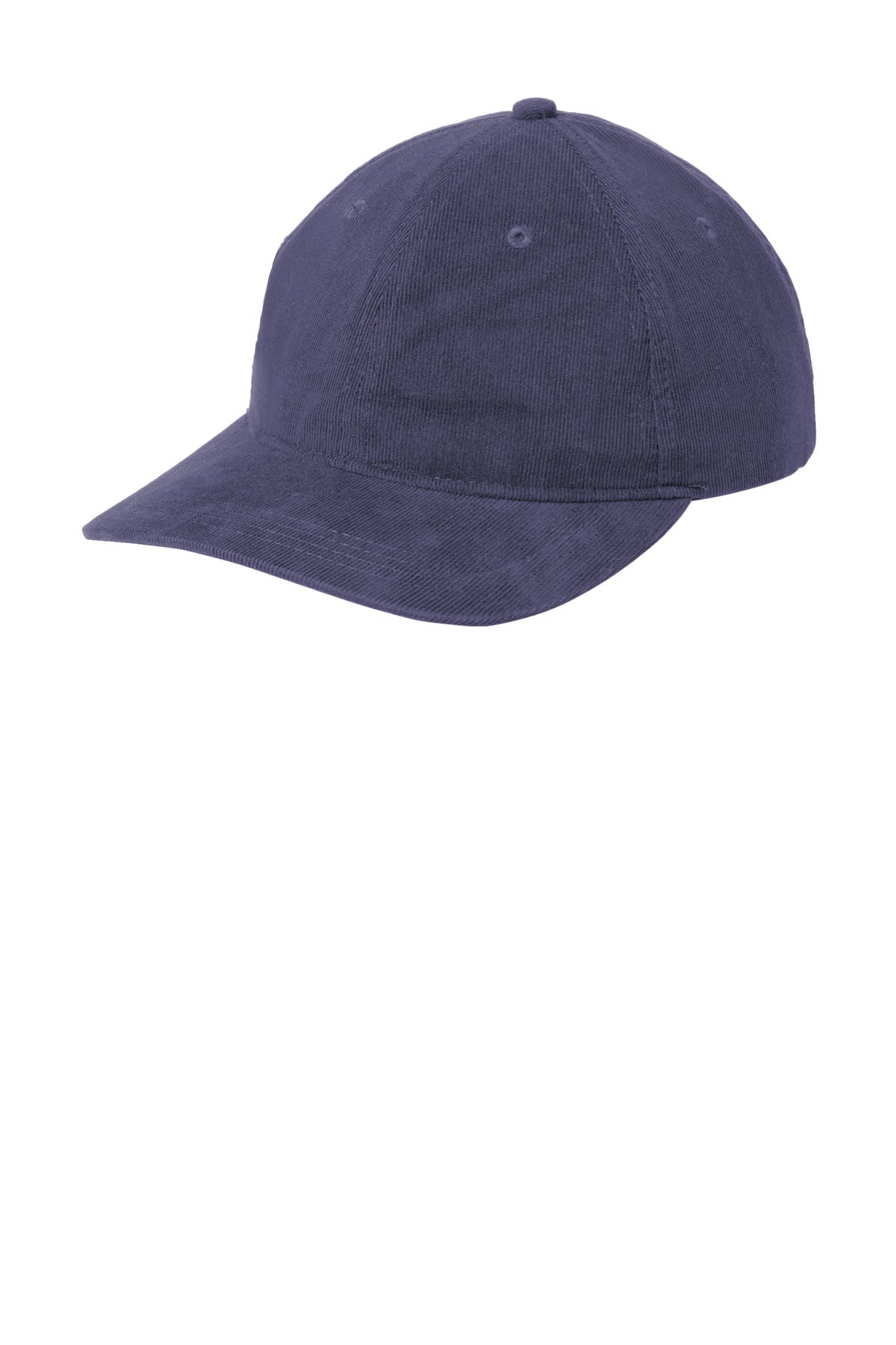 Custom logo Port Authority® Light Corduroy Dad Cap C973 in Dress Blue Navy