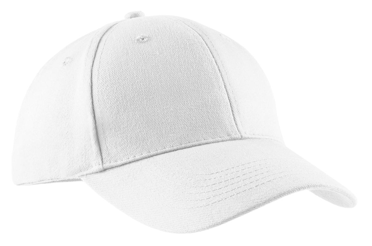 Custom logo Port Authority® Brushed Twill Cap. CP82 in White