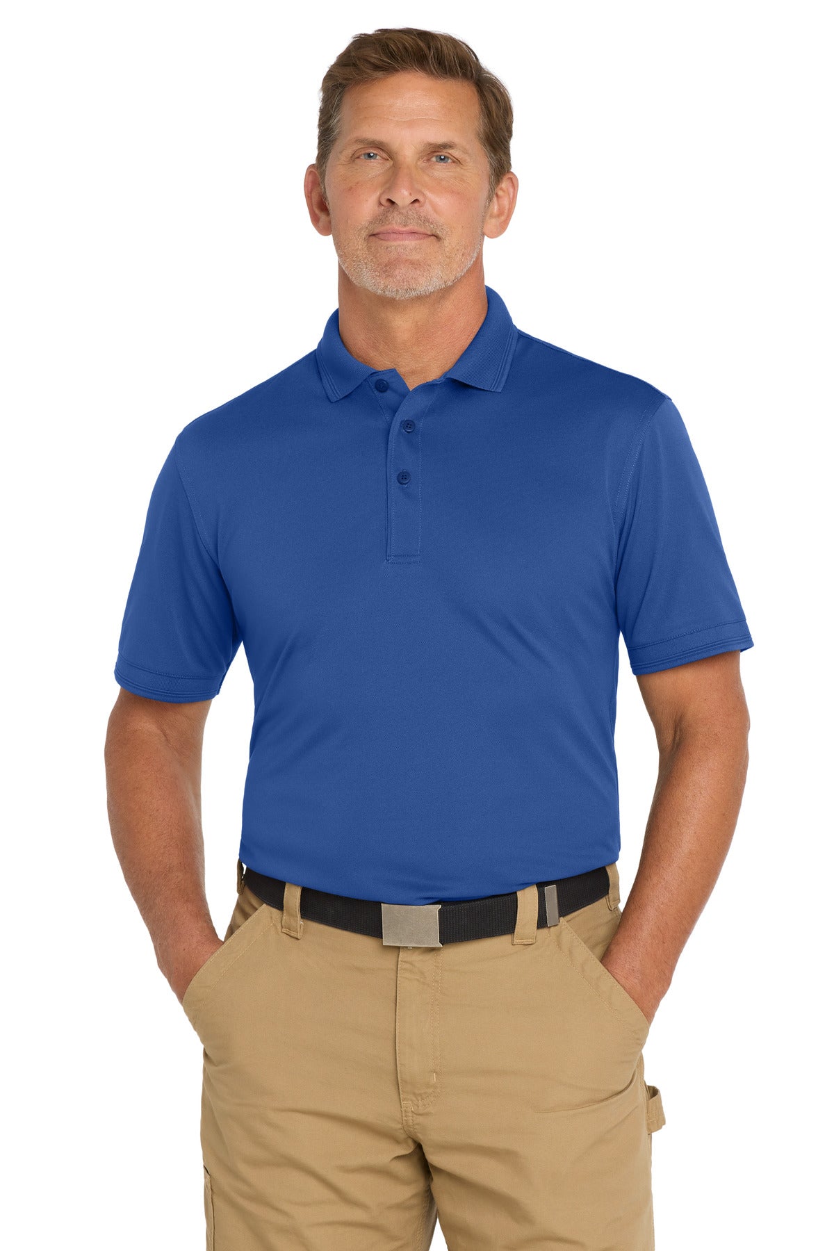 Custom logo CornerStone ® Industrial Snag-Proof Pique Polo. CS4020 in Royal