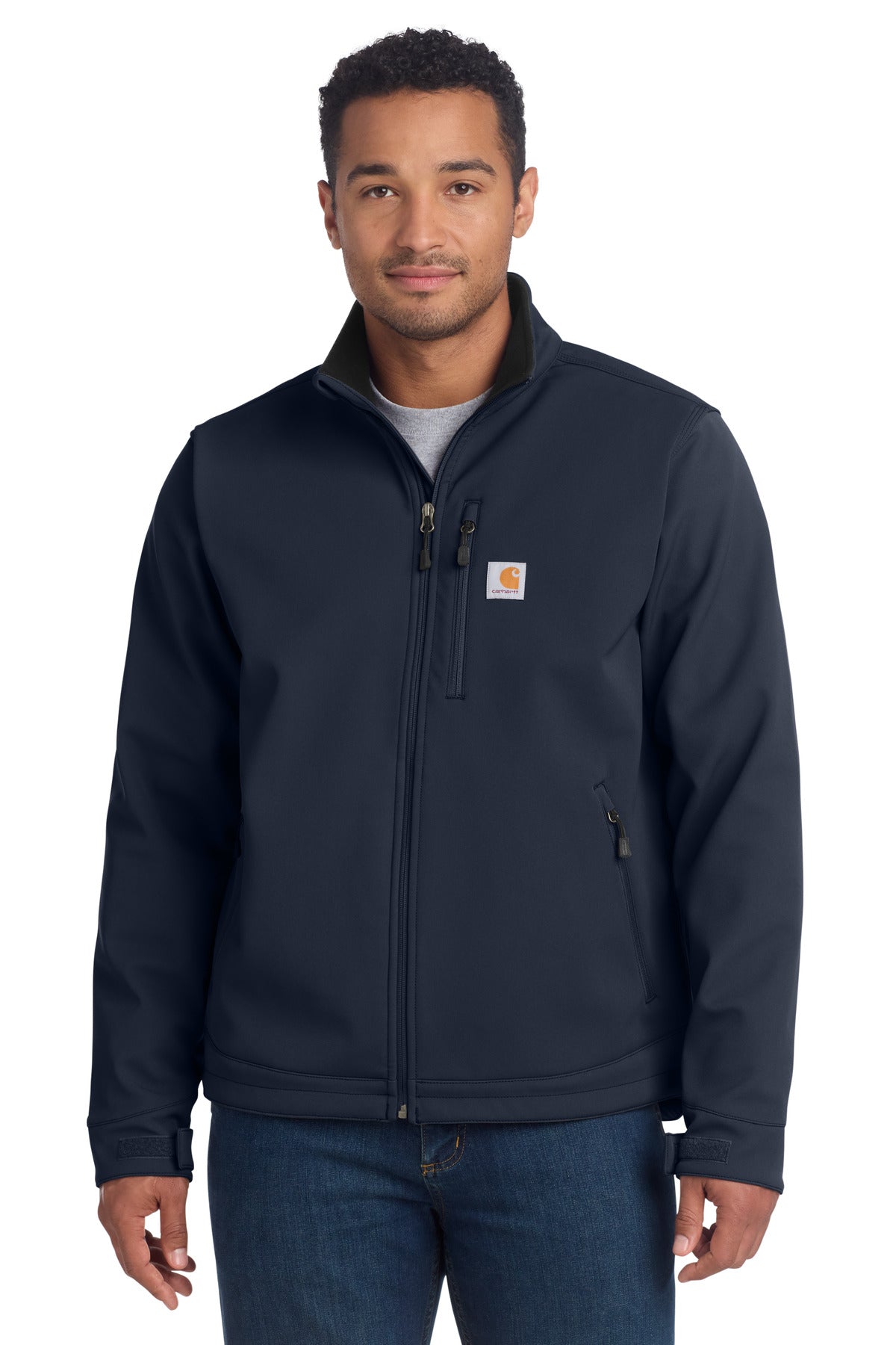 Custom logo Carhartt ® Crowley Soft Shell Jacket. CT102199 in Navy
