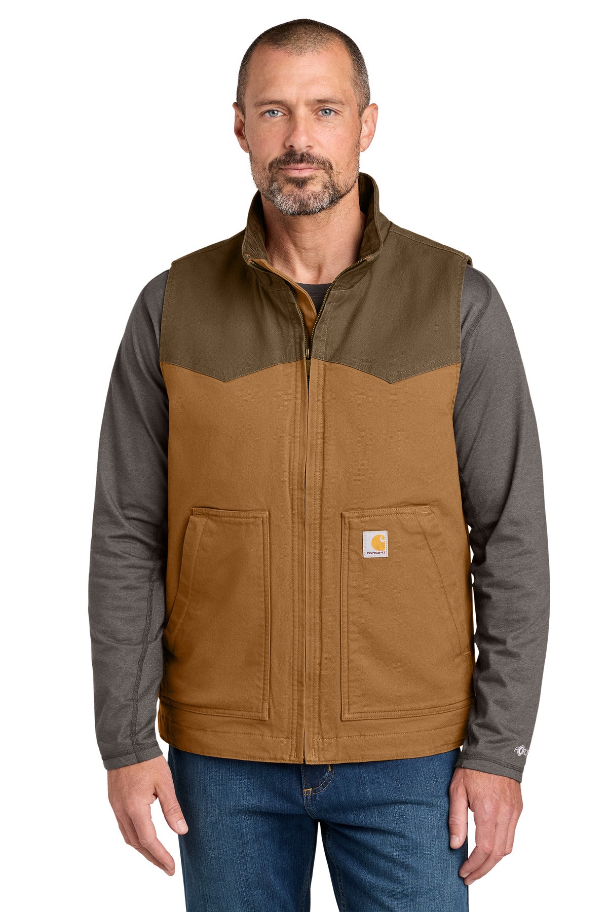 Custom logo Carhartt® Montana Rugged Flex® Duck Vest CT106433 in Carhartt Brown/ Coffee
