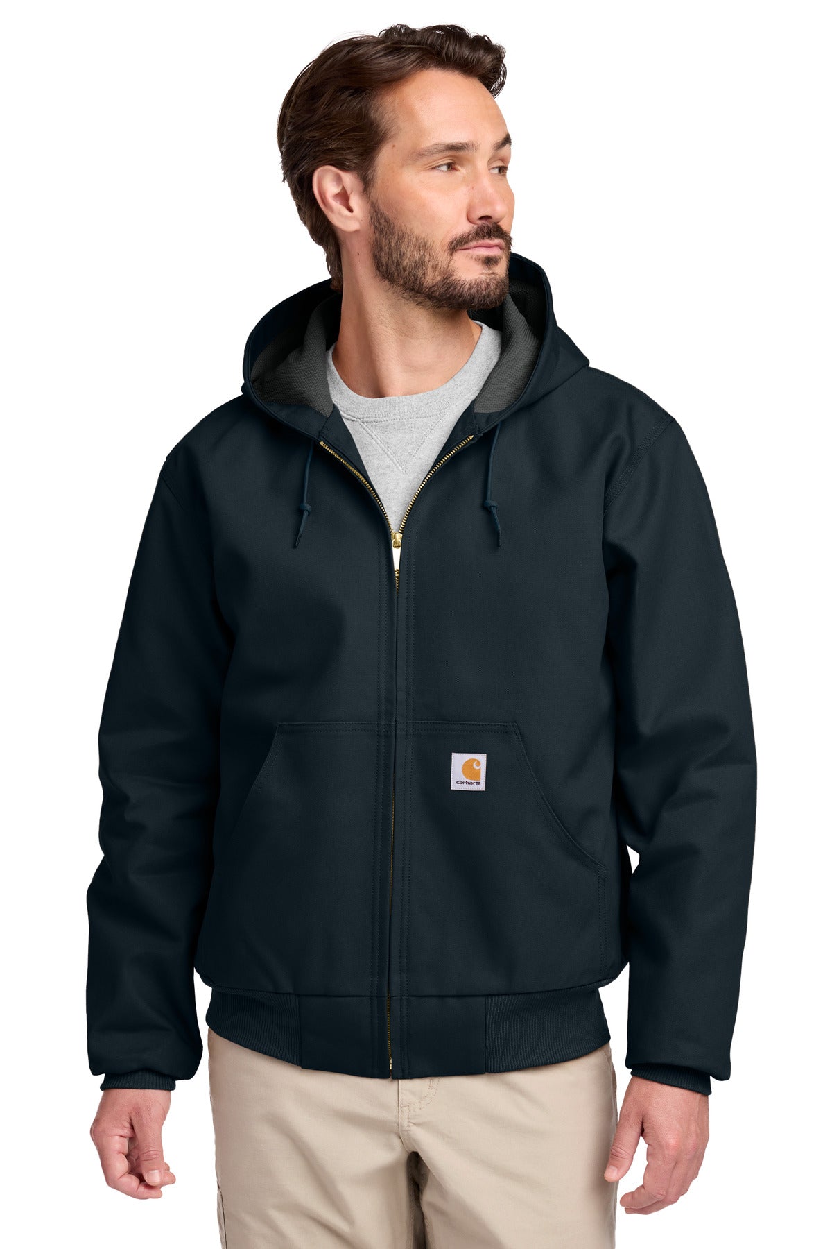 Custom logo Carhartt ® Thermal-Lined Duck Active Jac. CT106678 in Dark Navy