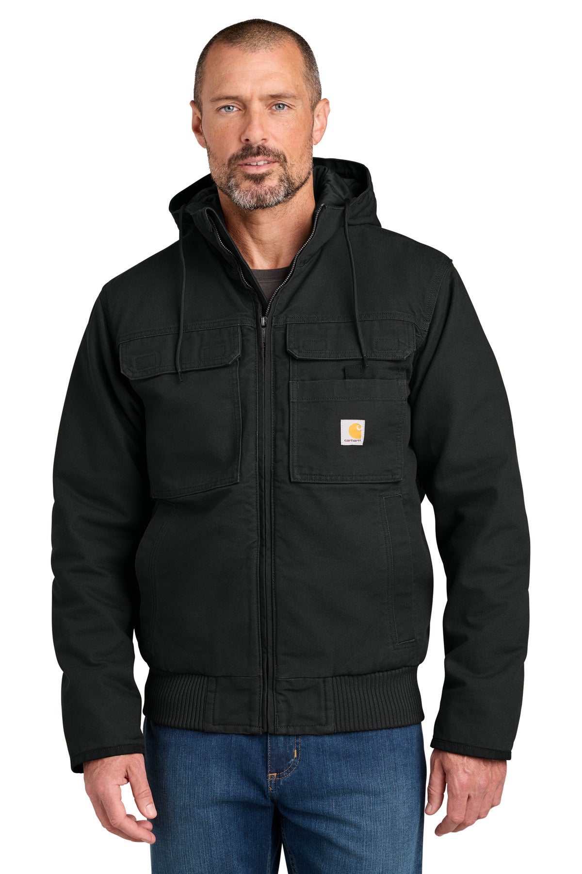 Custom logo Carhartt® Full Swing® Washed Duck Active Jac CT106980 in Black