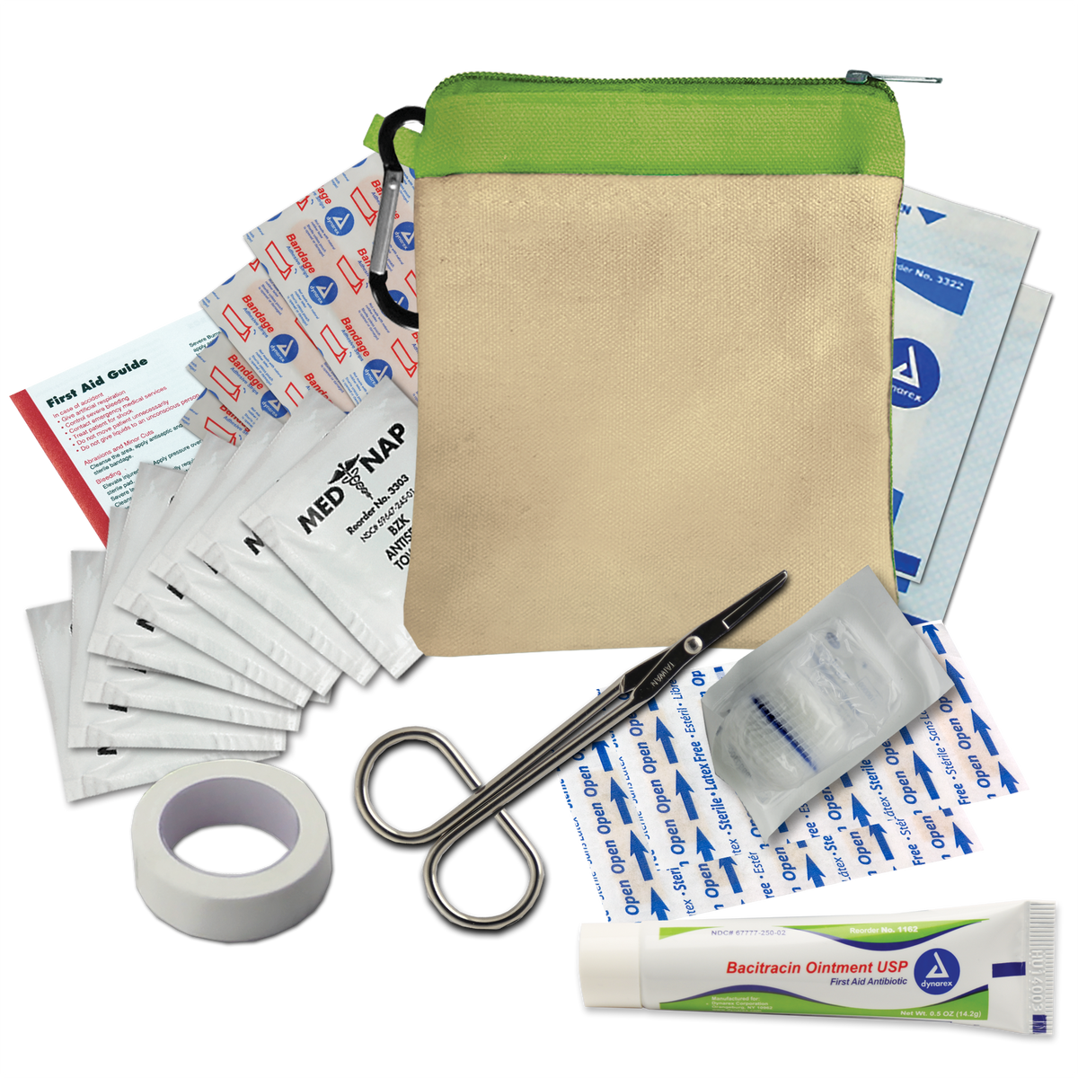 Custom logo Canvas Zipper Pouch First Aid Kit – 44 Piece