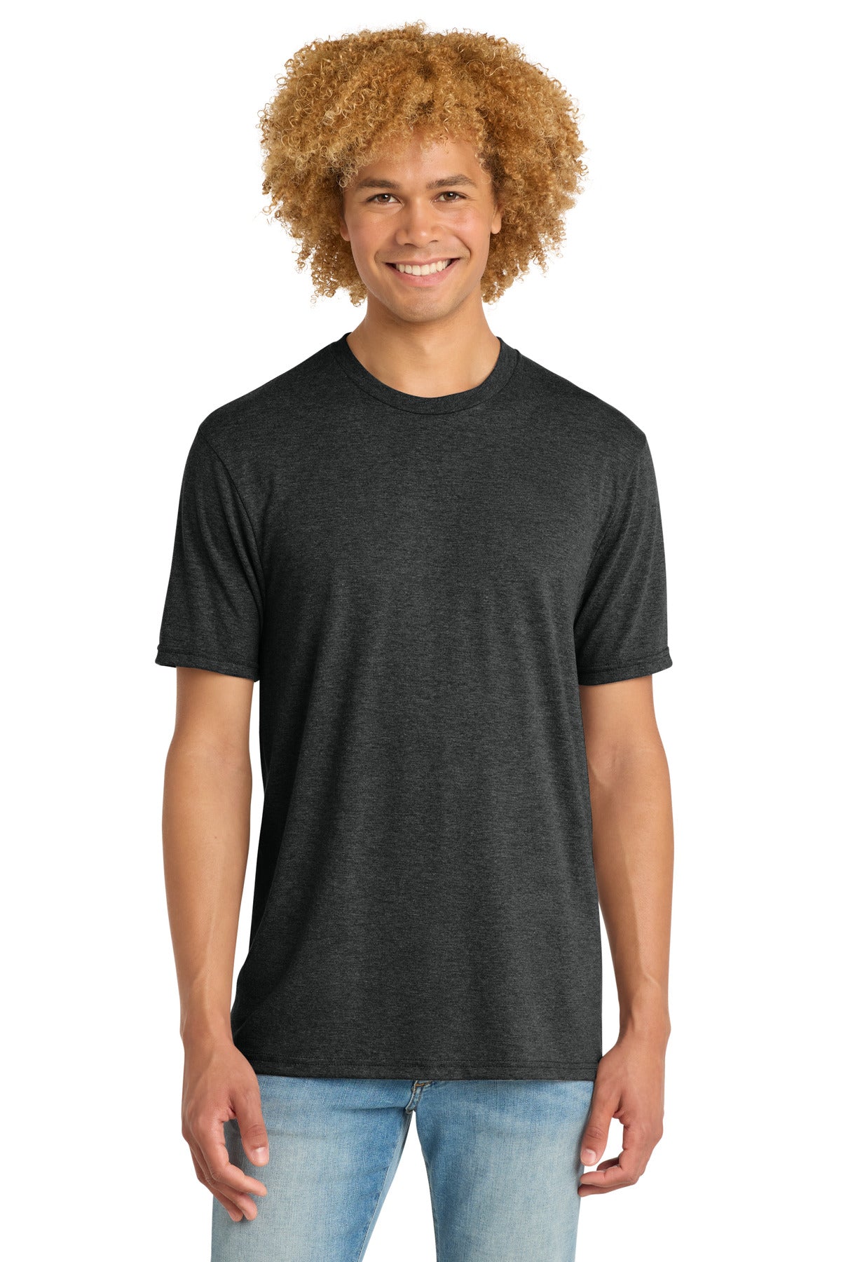 Custom logo District ® Perfect Tri ® DTG Tee DM130DTG in Black Frost