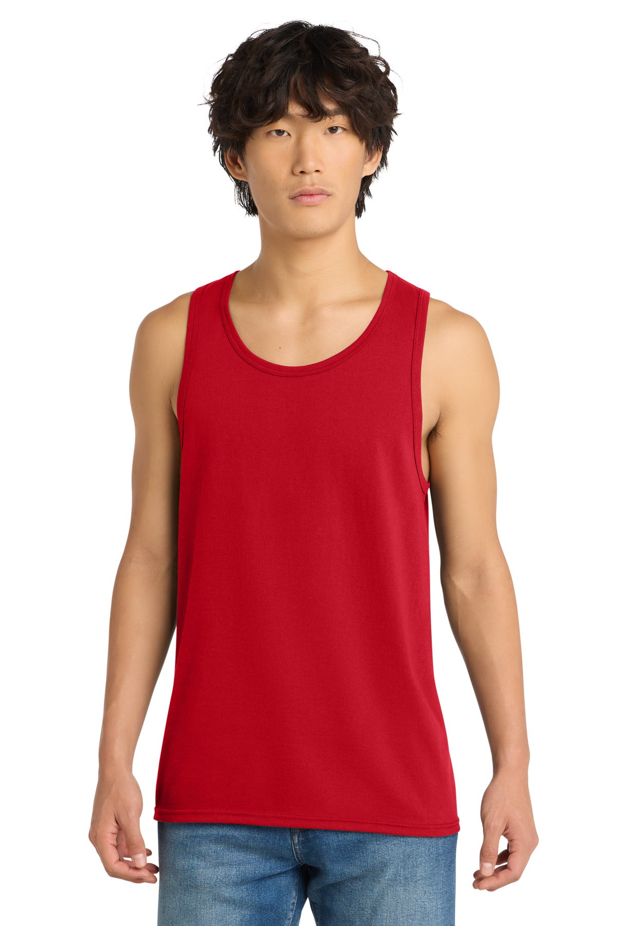 Custom logo District® The Concert Tank®. DT5300 in New Red