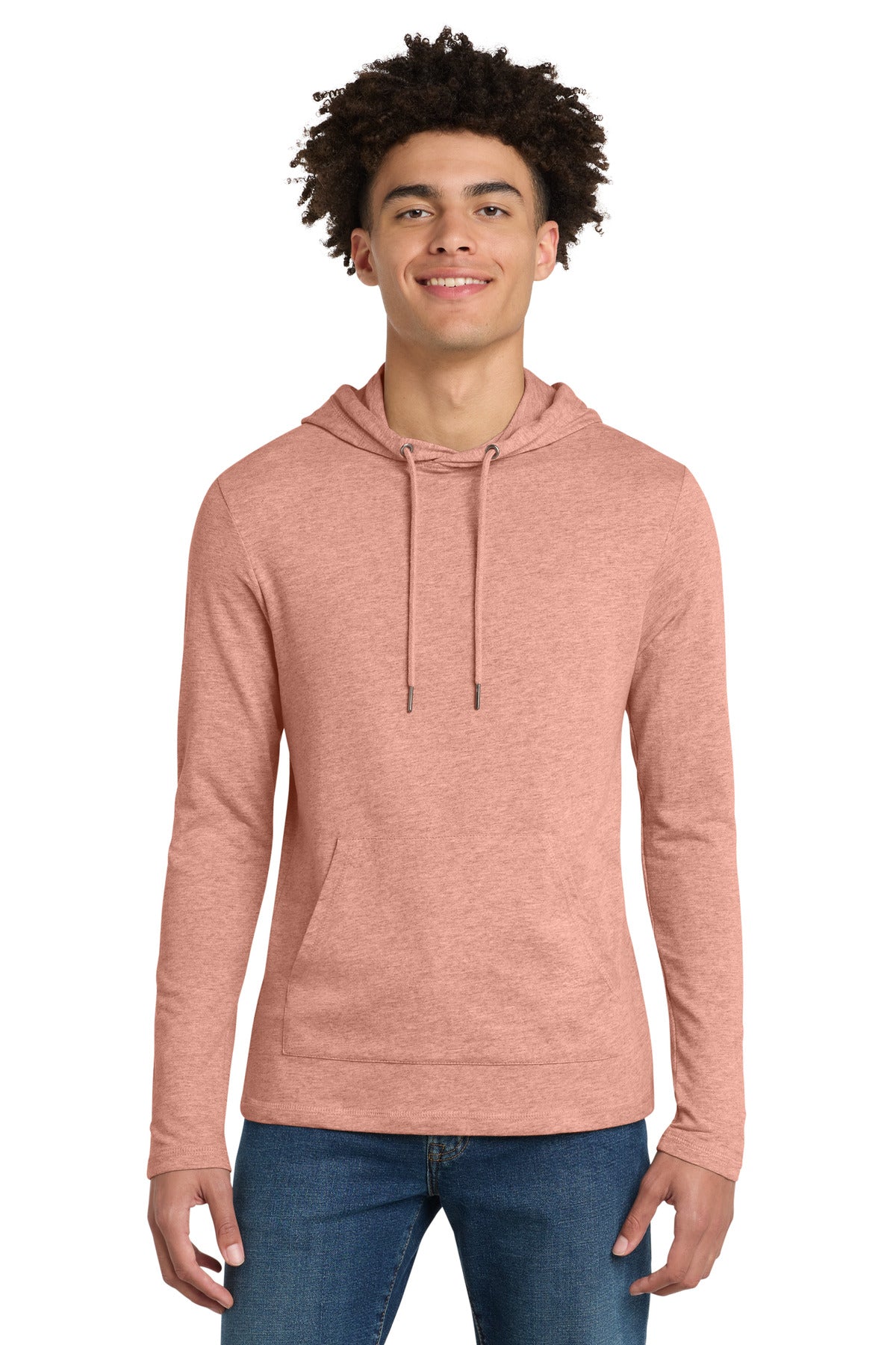 Custom logo District ® Featherweight French Terry ™ Hoodie DT571 in Nostalgia Rose Heather