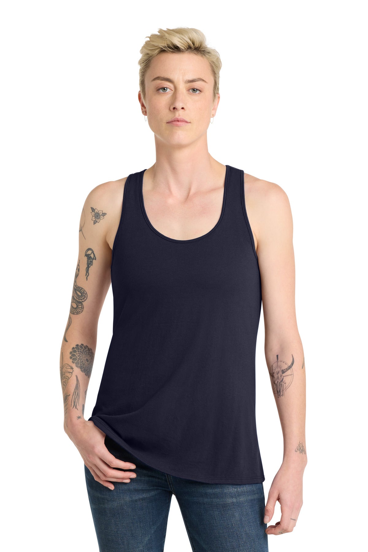 Custom logo District ® Women's V.I.T. ™ Racerback Tank. DT6302 in New Navy