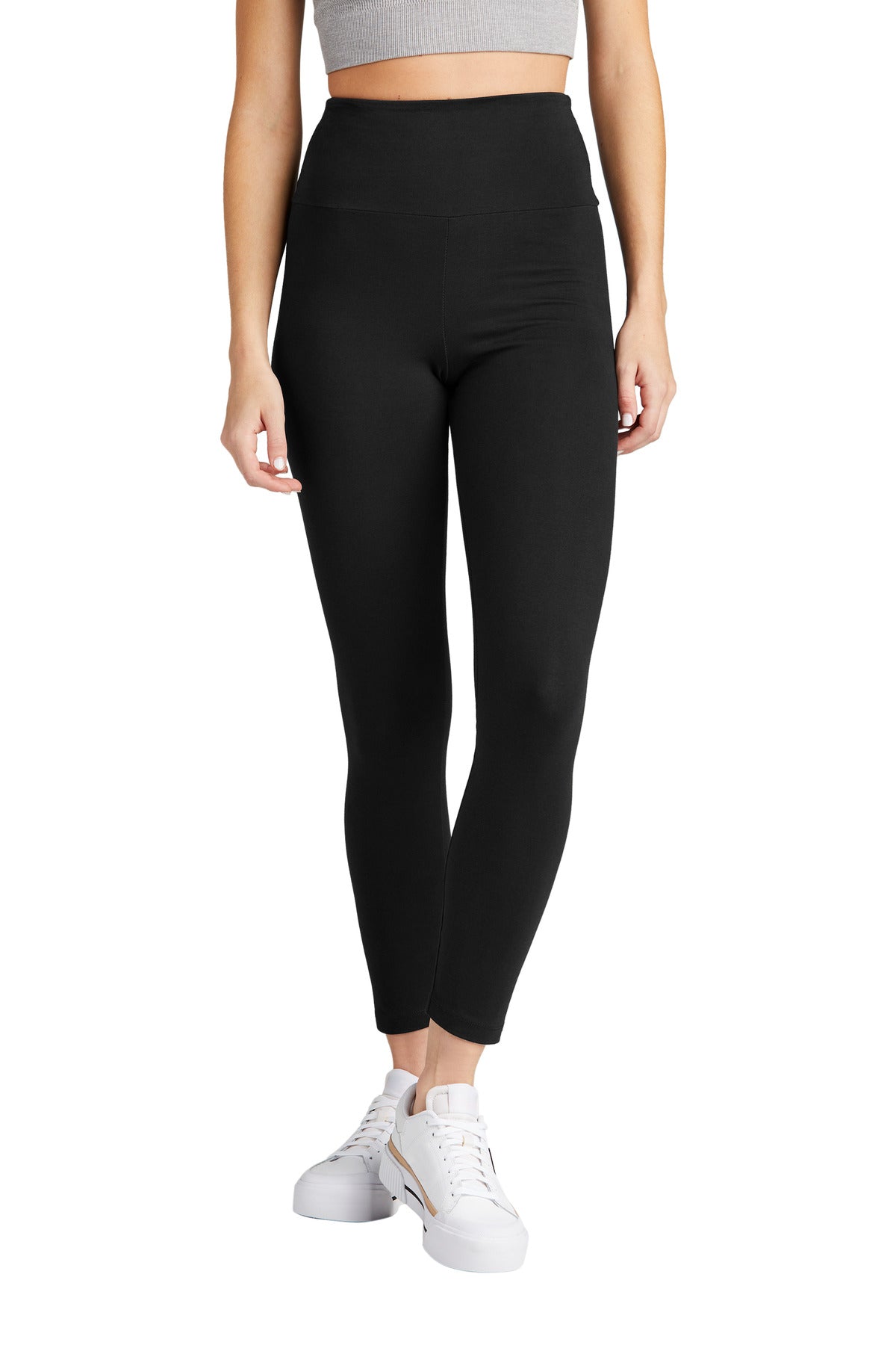 Custom logo District® Women's Flex High-Waist Legging DT7510 in Black
