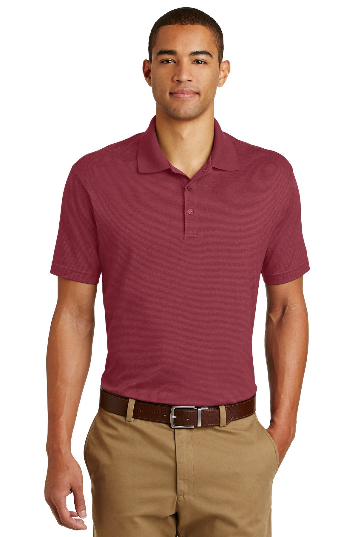 Custom logo Eddie Bauer® Performance Polo. EB102 in Red Rhubarb