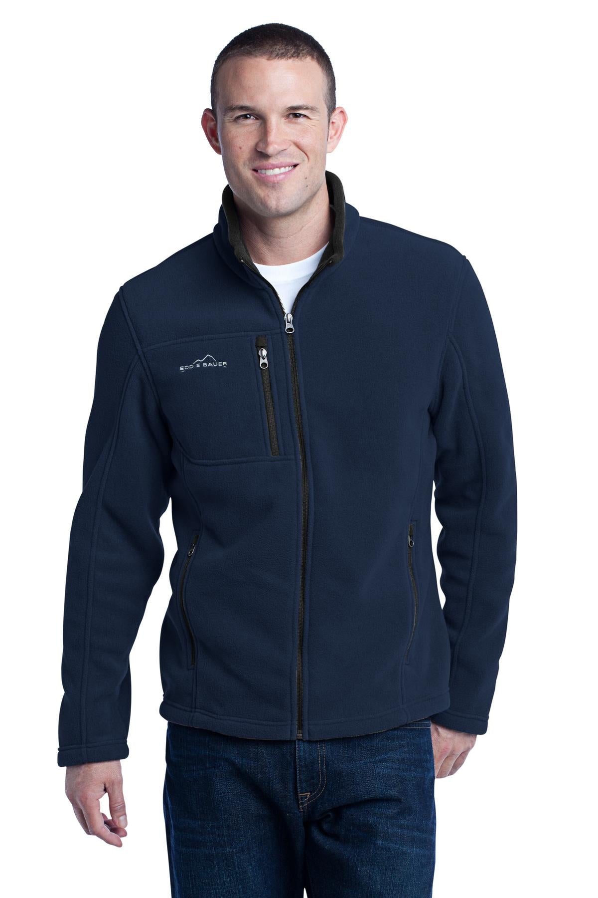 Custom logo Eddie Bauer® - Full-Zip Fleece Jacket. EB200 in River Blue Navy