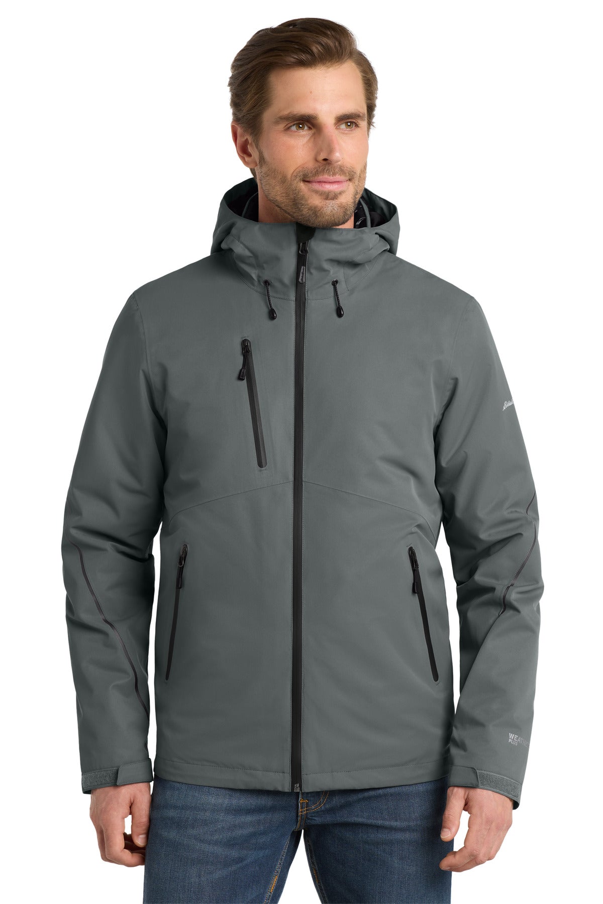 Custom logo Eddie Bauer® WeatherEdge® Plus 3-in-1 Jacket. EB556 in Metal Grey
