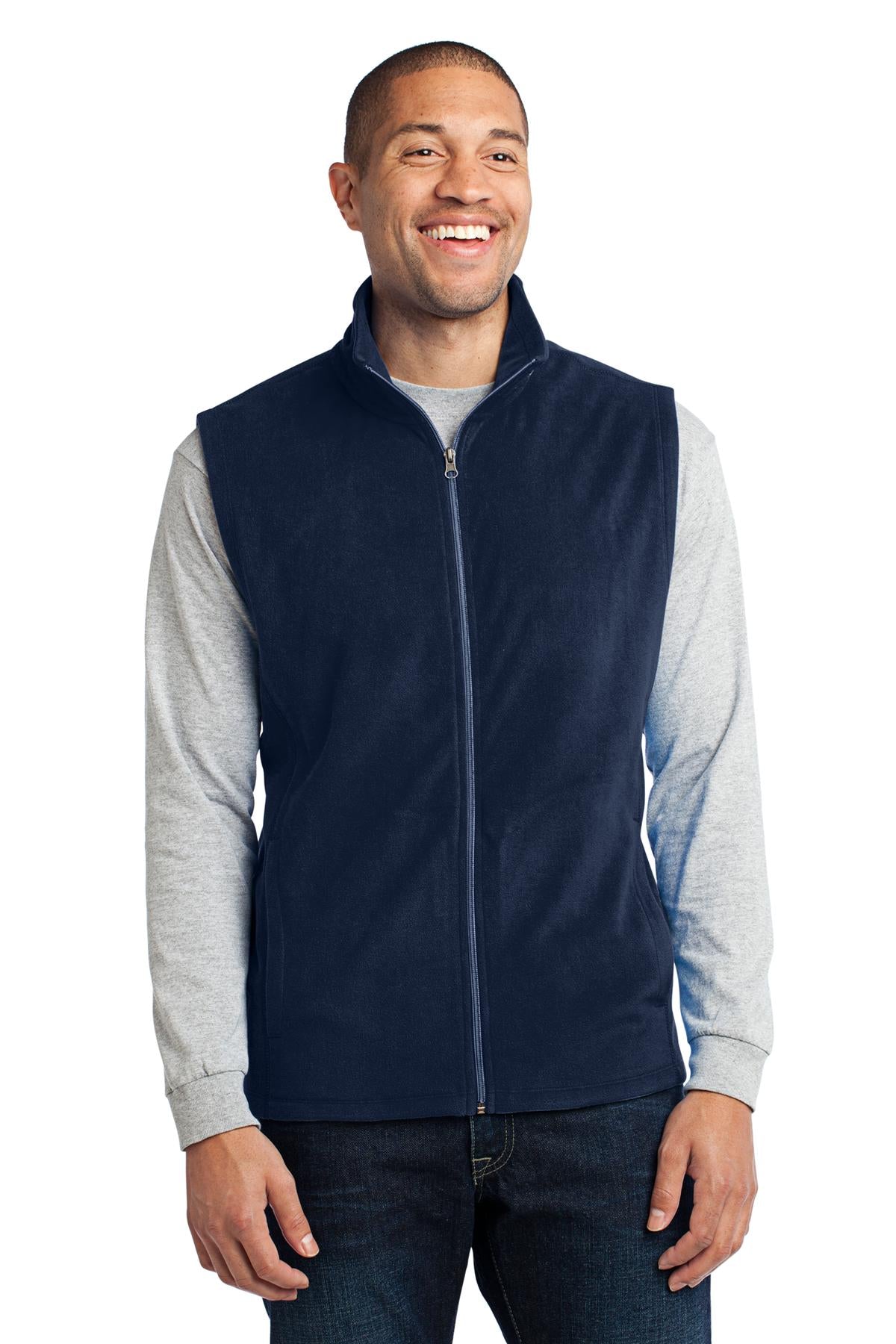 Custom logo Port Authority® Microfleece Vest. F226 in True Navy