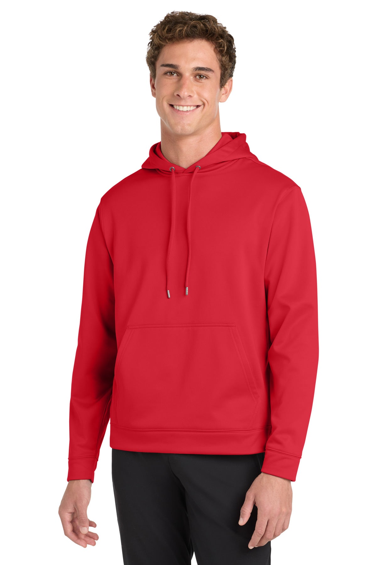 Custom logo Sport-Tek® Sport-Wick® Fleece Hooded Pullover. F244 in Deep Red