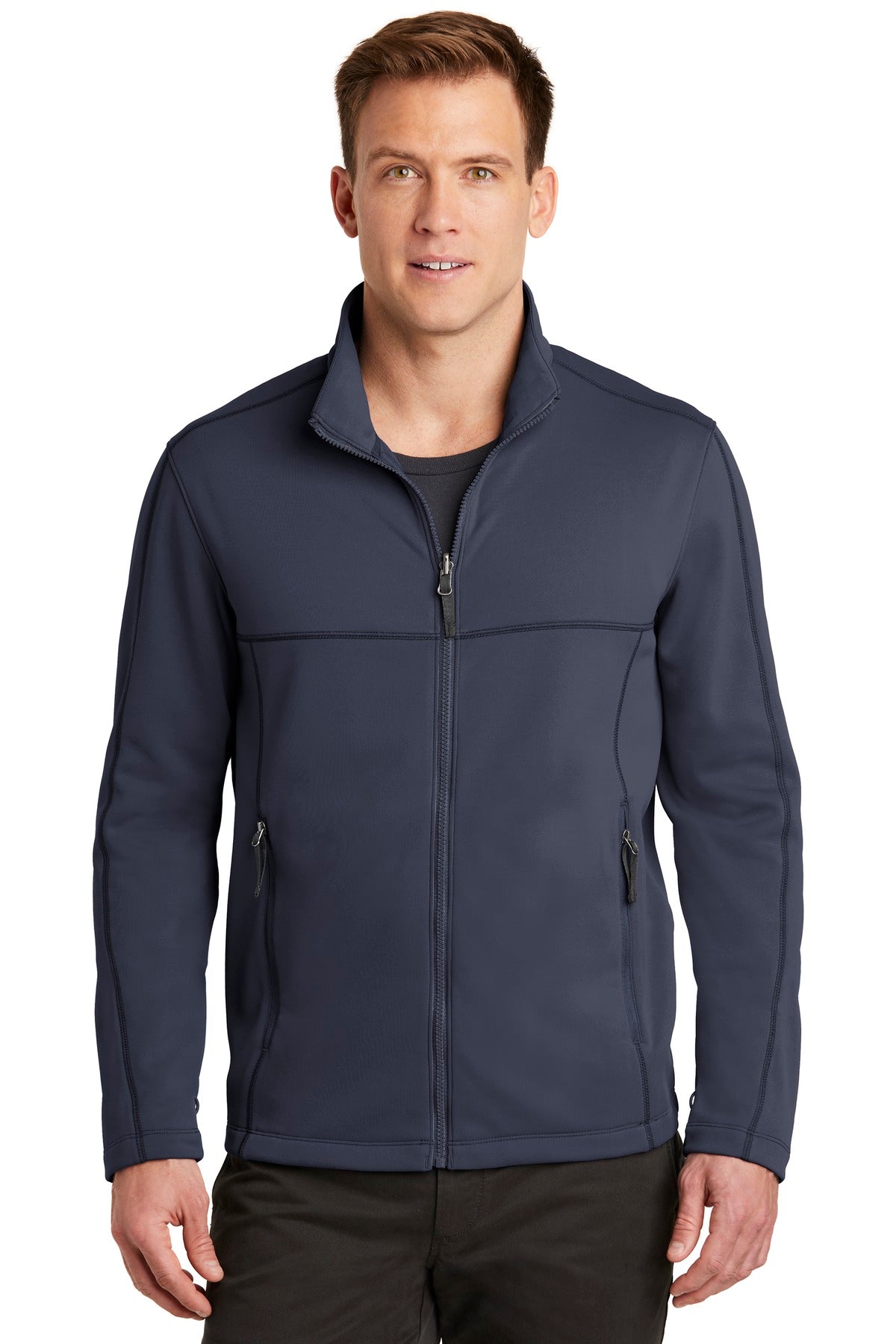 Custom logo Port Authority ® Collective Smooth Fleece Jacket. F904 in River Blue Navy