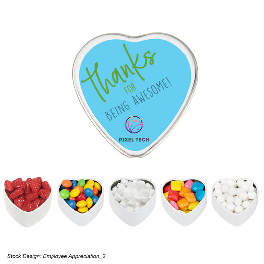 Custom logo Small Heart Tin