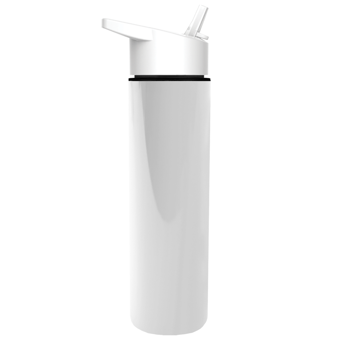 Custom logo Slim Double-Wall Insulated Bottle with Flip-Straw Lid - 16 oz.