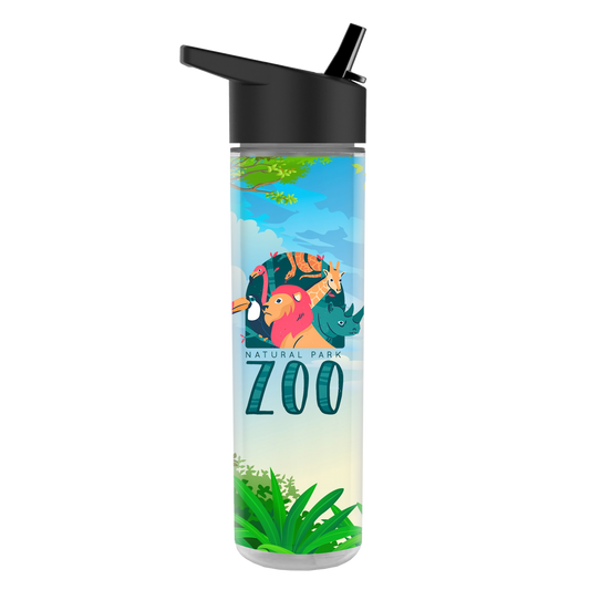 Chiller Insulated Bottle with Flip-Straw Lid and Full-Color Paper Insert - 16 oz.