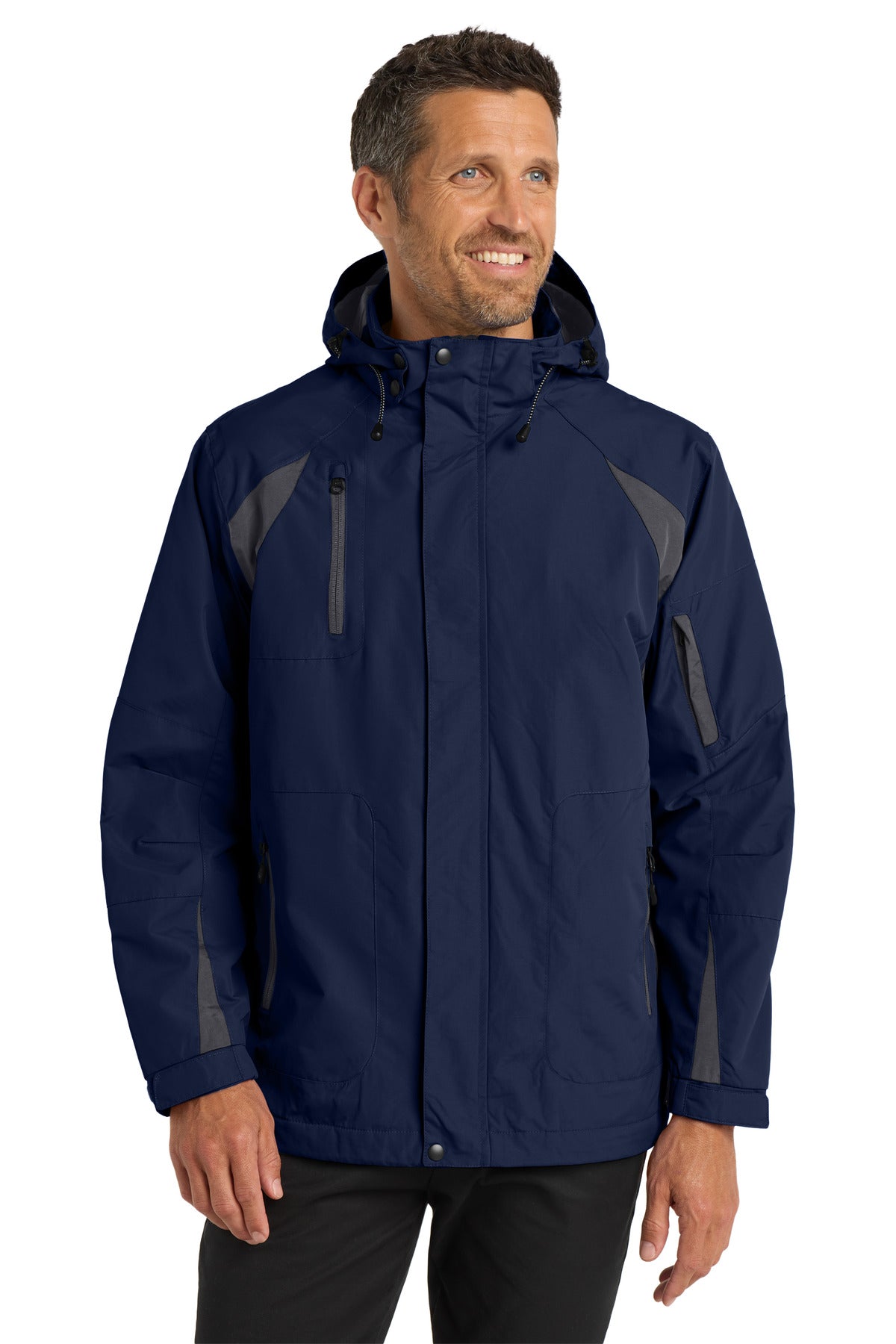 Custom logo Port Authority® All-Season II Jacket. J304 in True Navy/ Iron Grey