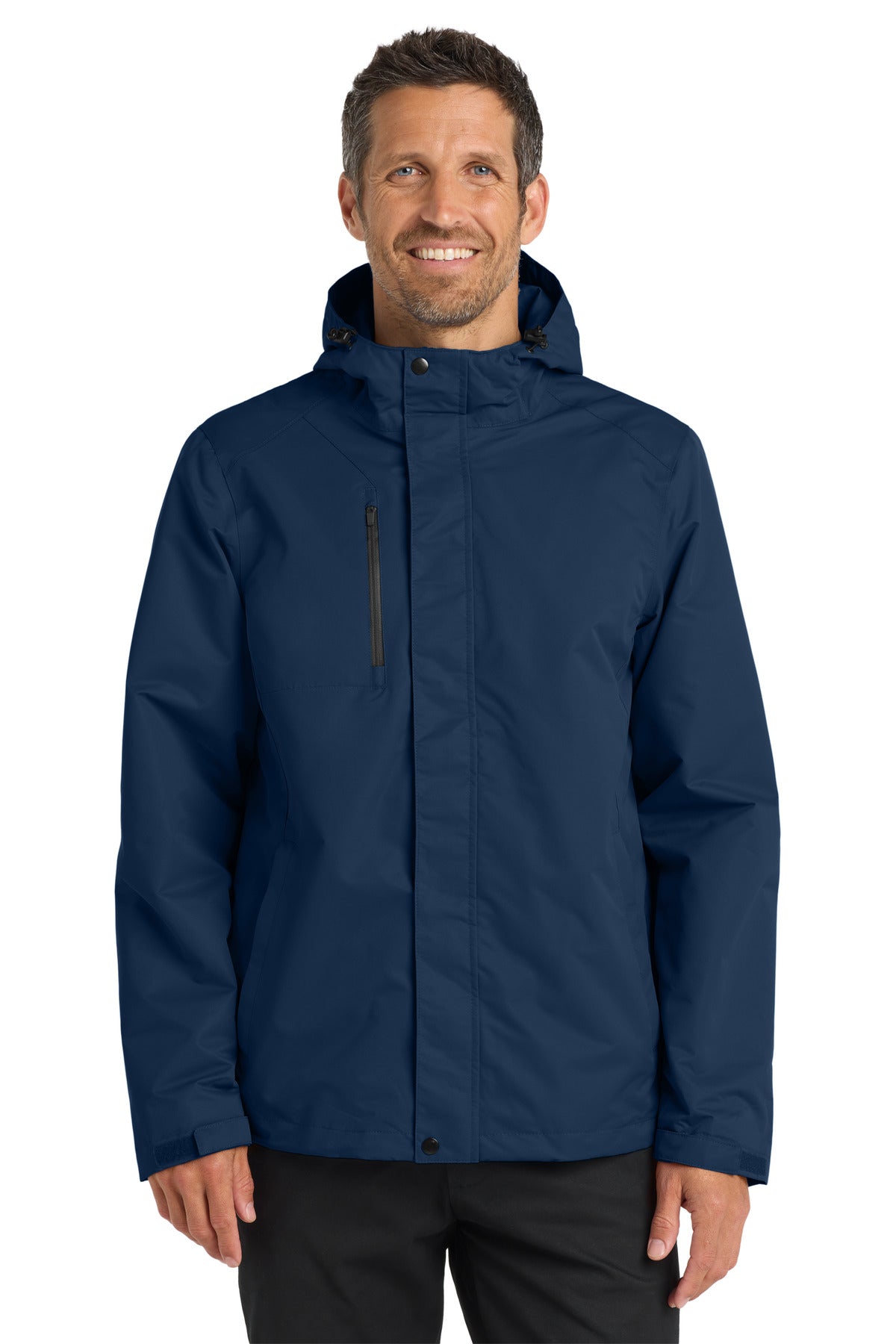 Custom logo Port Authority® All-Conditions Jacket. J331 in True Navy