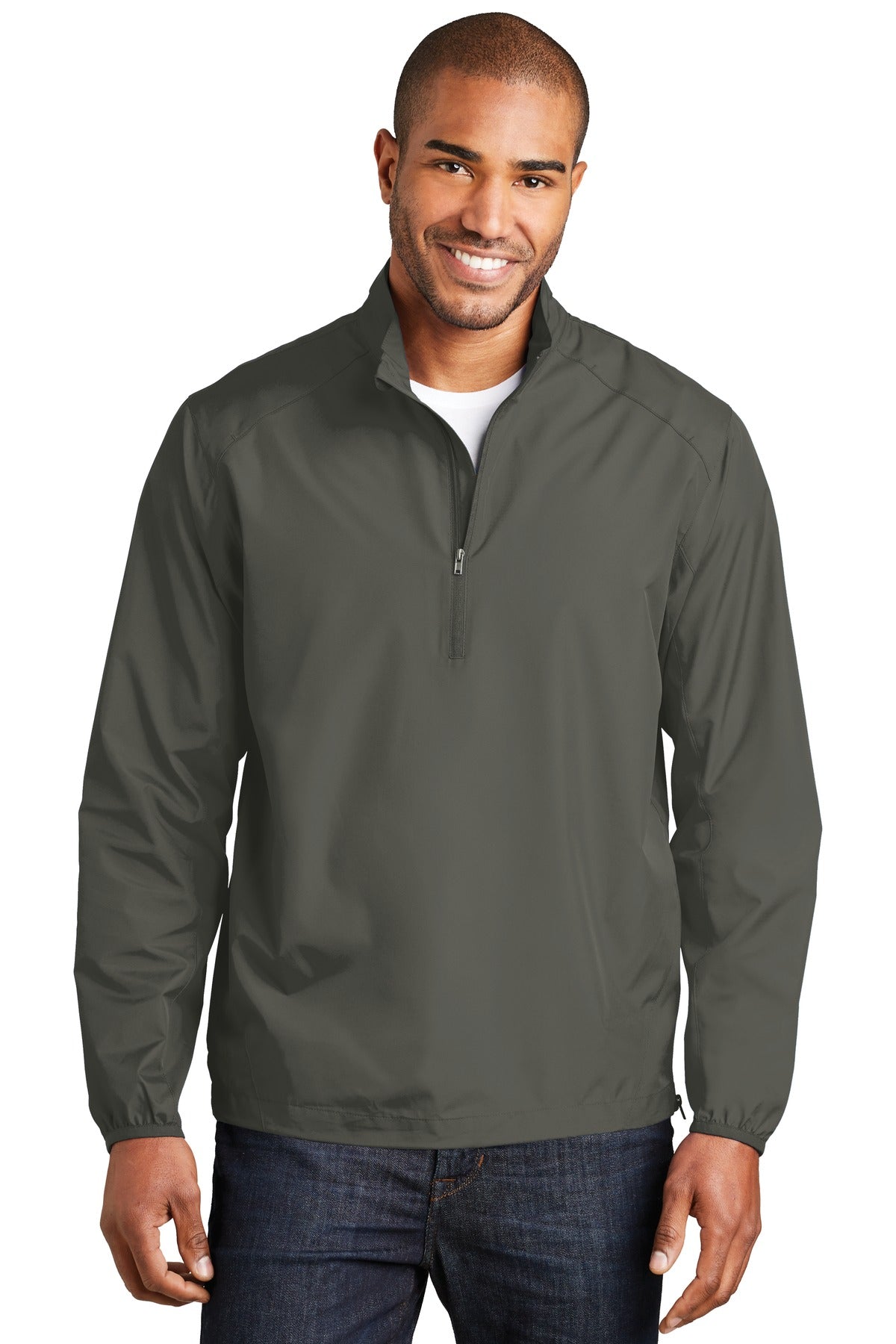 Custom logo Port Authority® Zephyr 1/2-Zip Pullover. J343 in Grey Steel
