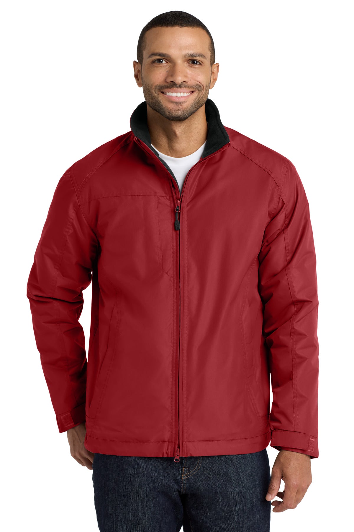 Custom logo Port Authority® Challenger™ II Jacket. J354 in True Red/ True Black