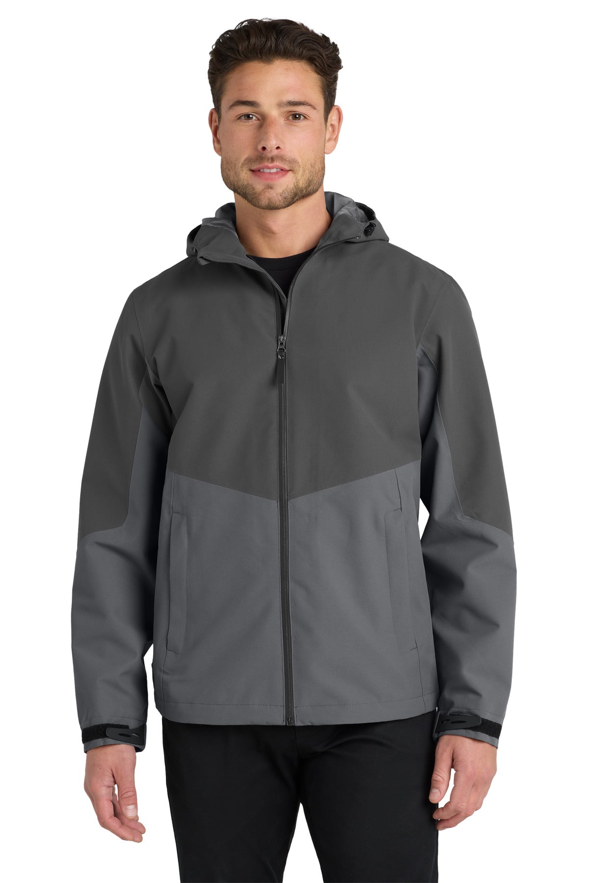 Custom logo Port Authority ® Tech Rain Jacket J406 in Storm Grey/ Shadow Grey