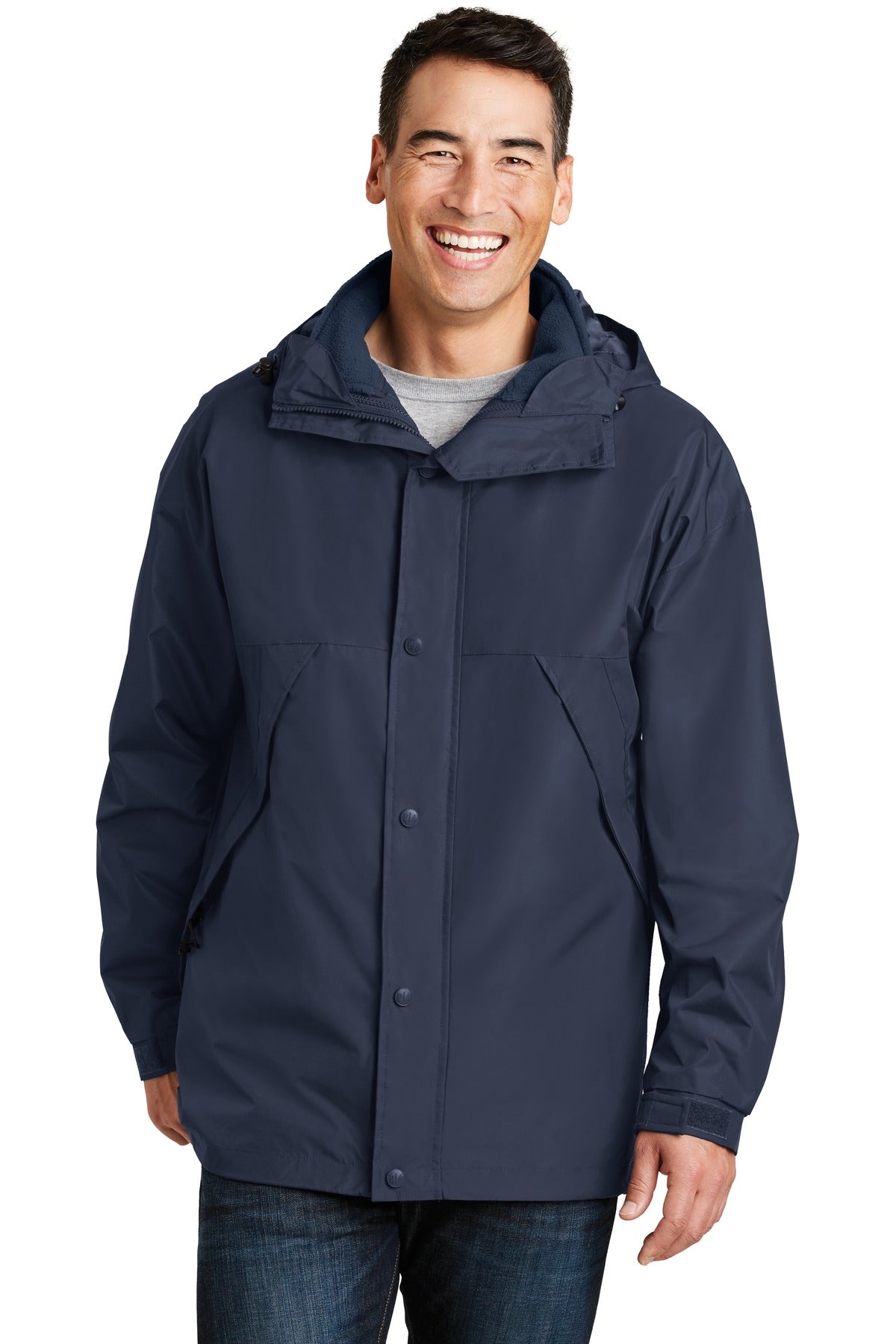 Custom logo Port Authority® 3-in-1 Jacket. J777 in Navy/ Navy