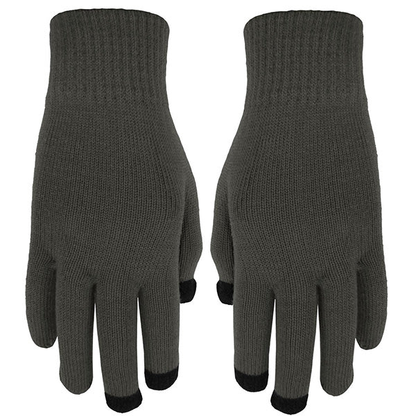 Knit Rolled Cuff Beanie and Text Gloves Combo