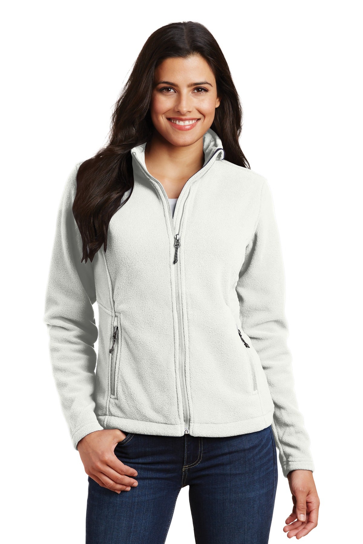 Custom logo Port Authority® Women's Value Fleece Jacket. L217 in Winter White