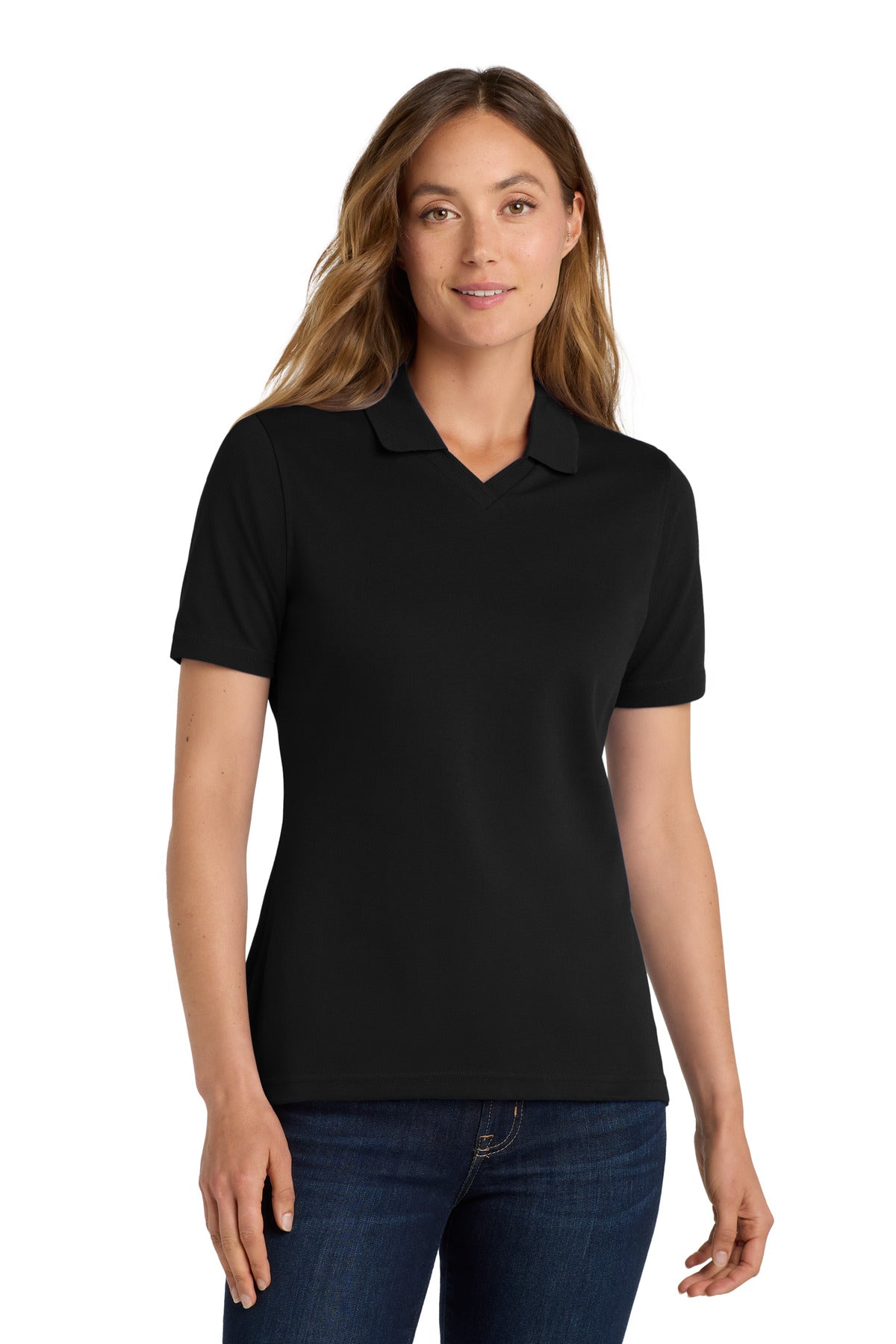 Custom logo Port Authority® Women's Rapid Dry™ Polo. L455 in Jet Black