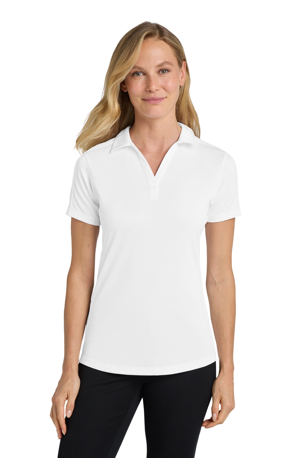 Custom logo Port Authority® Women's Diamond Jacquard Polo. L569 in White