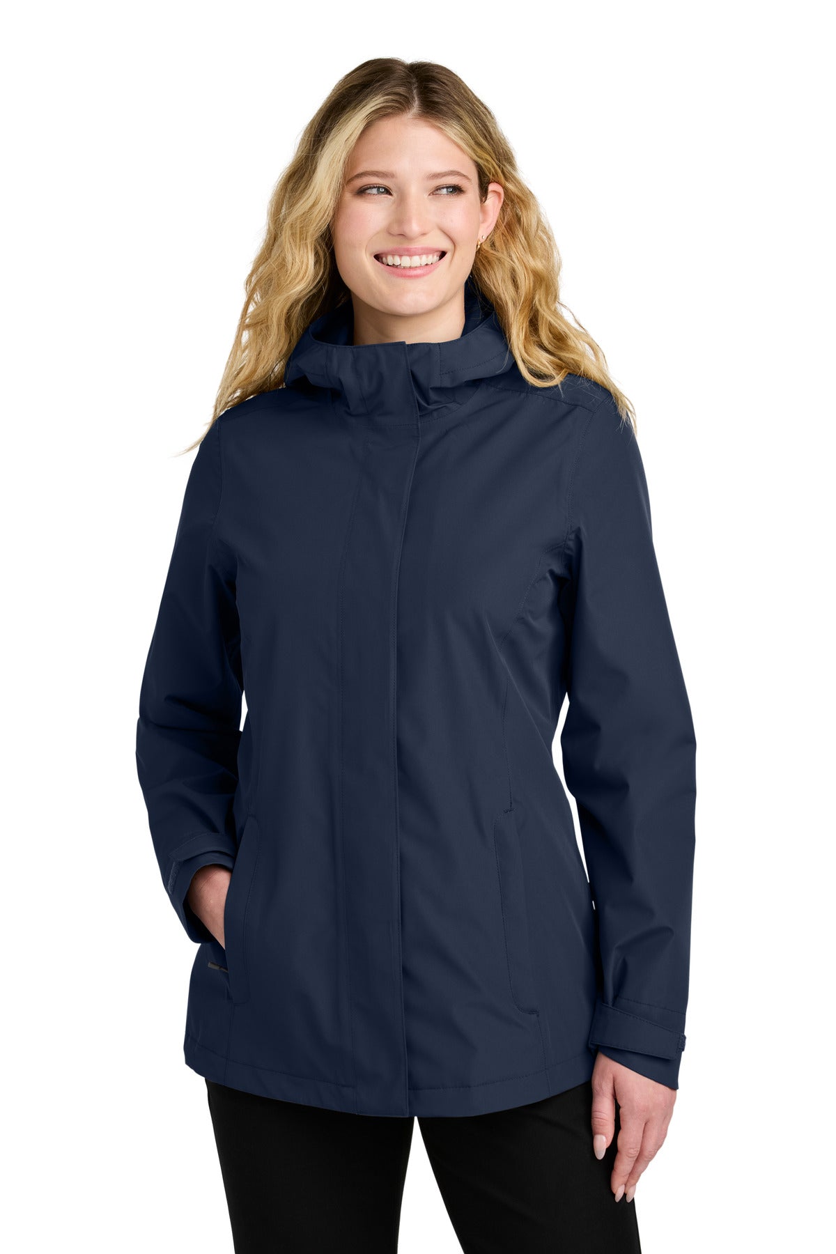 Custom logo Port Authority® Women's C-FREE® Rain Jacket L714 in True Navy