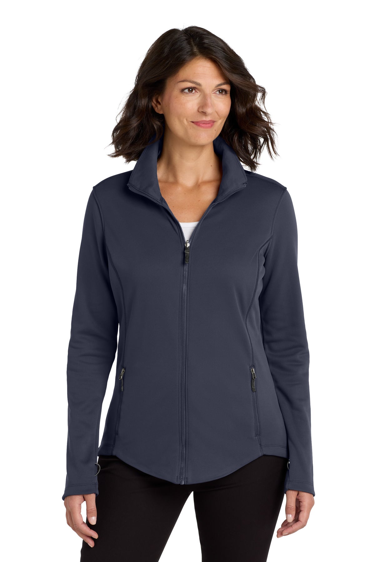 Custom logo Port Authority ® Women's Collective Smooth Fleece Jacket. L904 in River Blue Navy