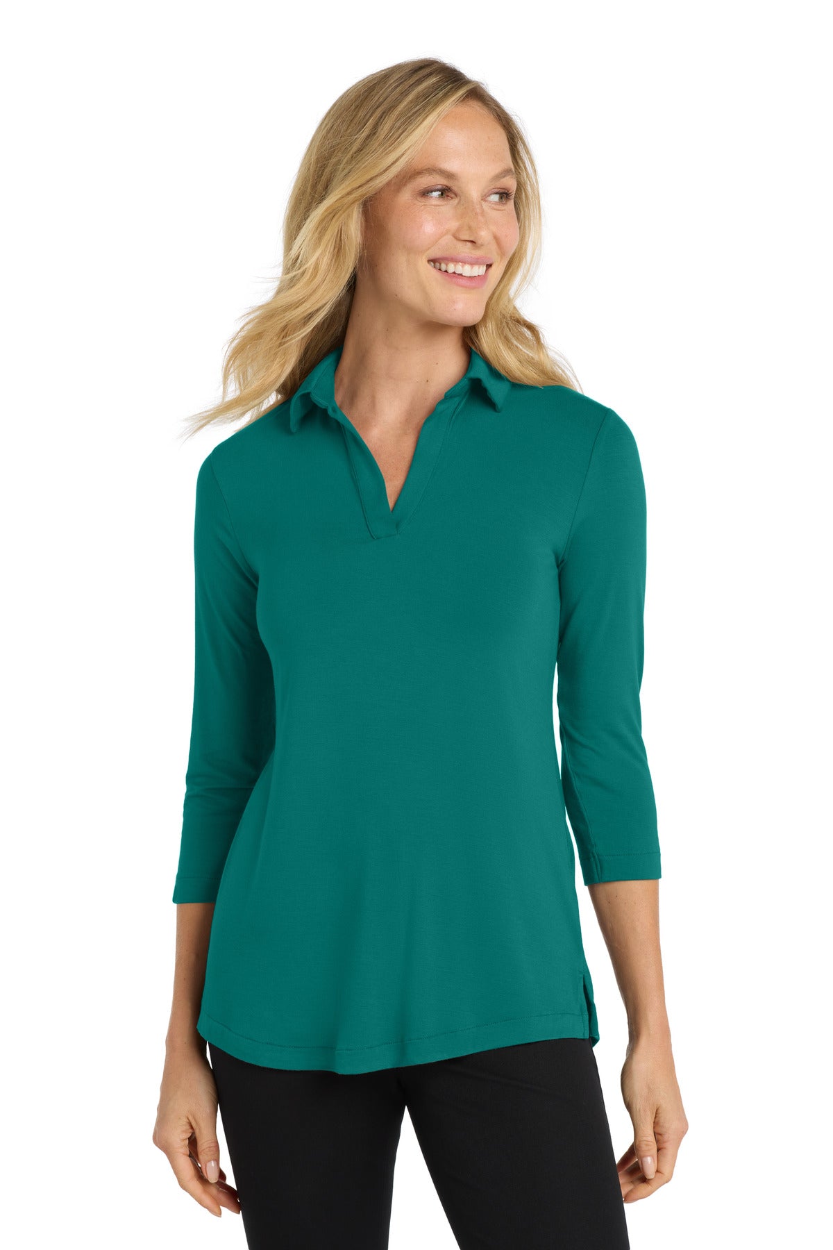 Custom logo Port Authority ® Women's Luxe Knit Tunic. LK5601 in Teal Green