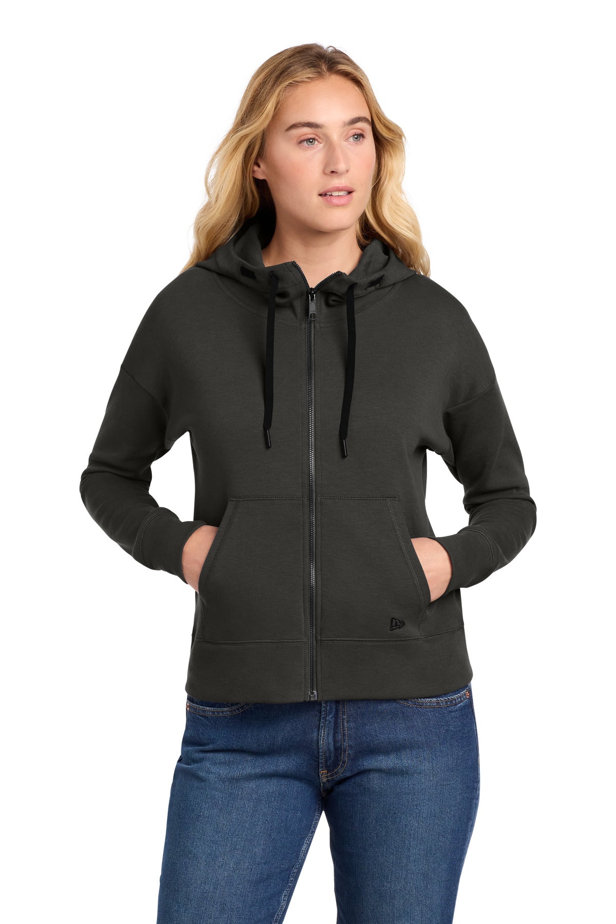 Custom logo New Era® Women's STS Full-Zip Hoodie LNEA540 in Graphite