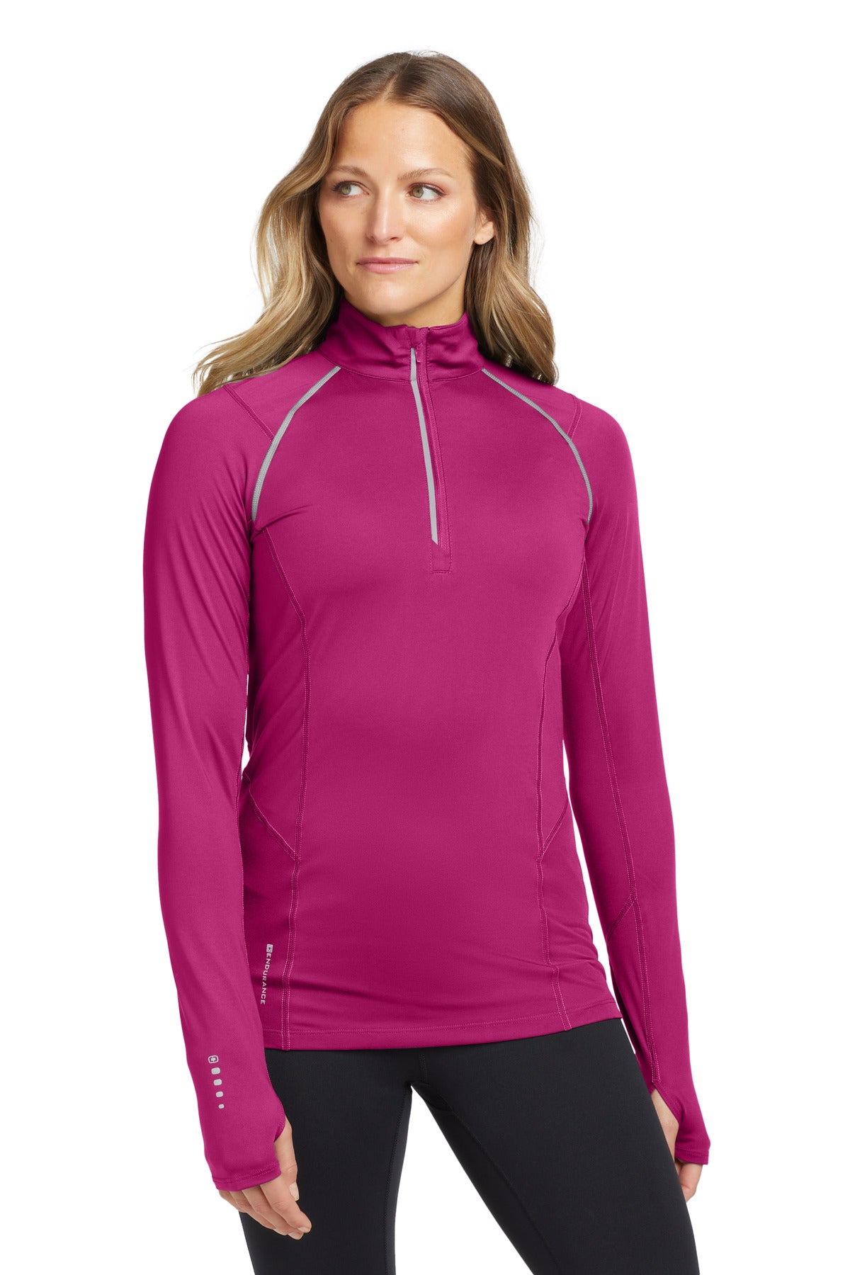 Custom logo OGIO® Women's Nexus 1/4-Zip Pullover. LOE335 in Flush Pink