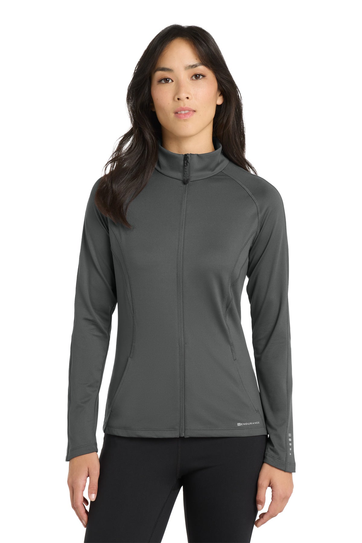 Custom logo OGIO® Women's Radius Full-Zip. LOE551 in Gear Grey