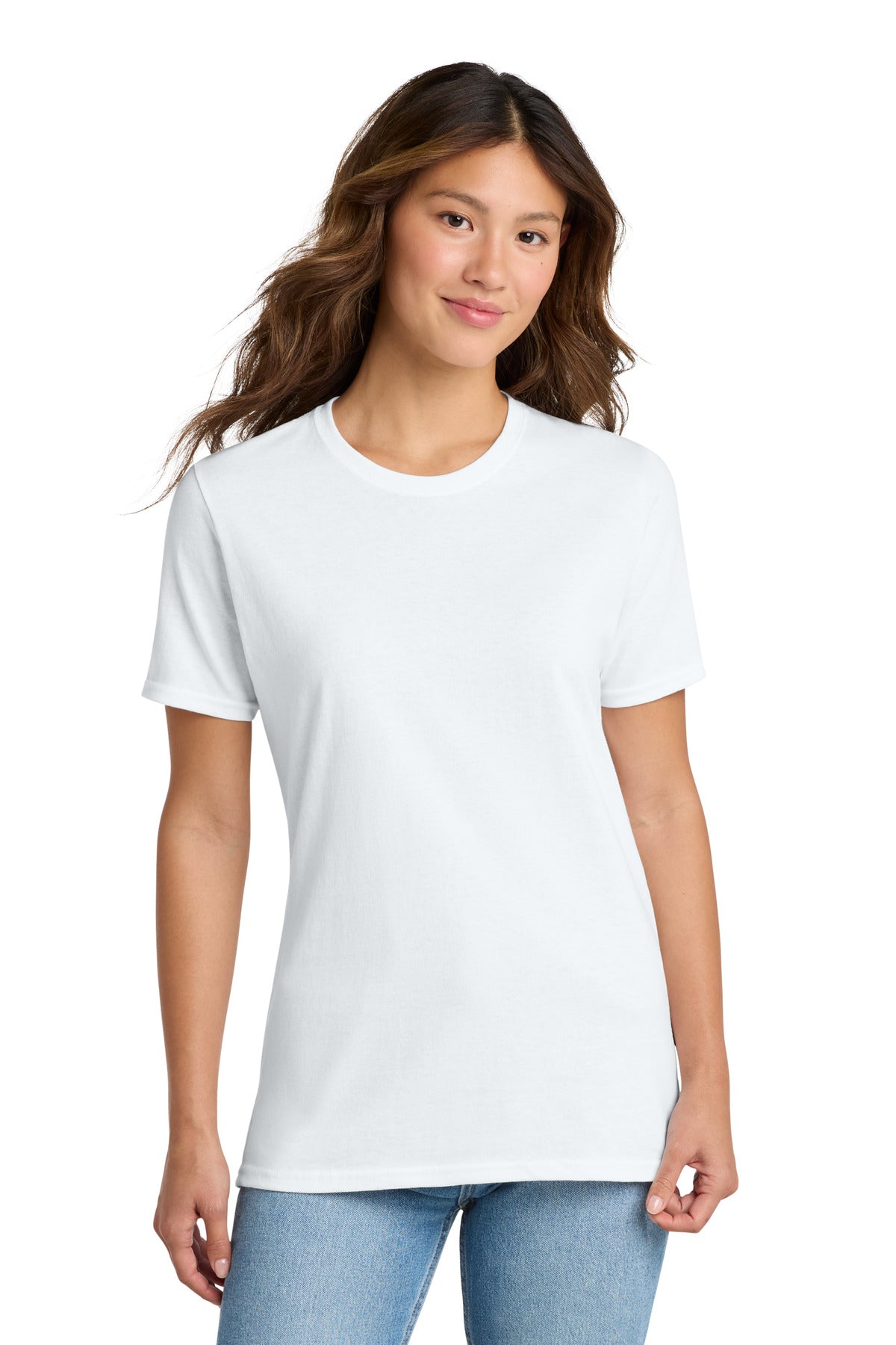 Custom logo Port & Co® Women's Core Cotton Tee. LPC54 in White
