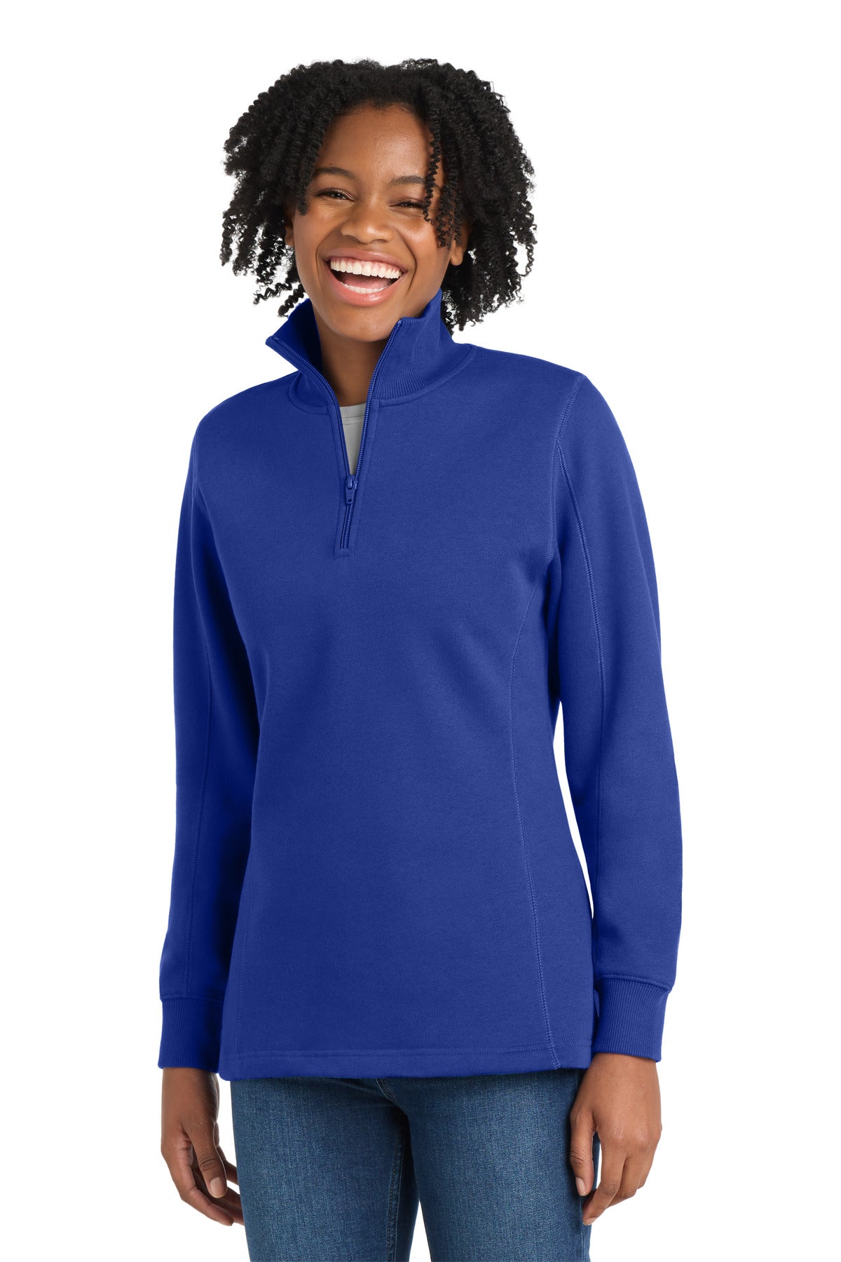 Custom logo Sport-Tek® Women's 1/4-Zip Sweatshirt. LST253 in True Royal