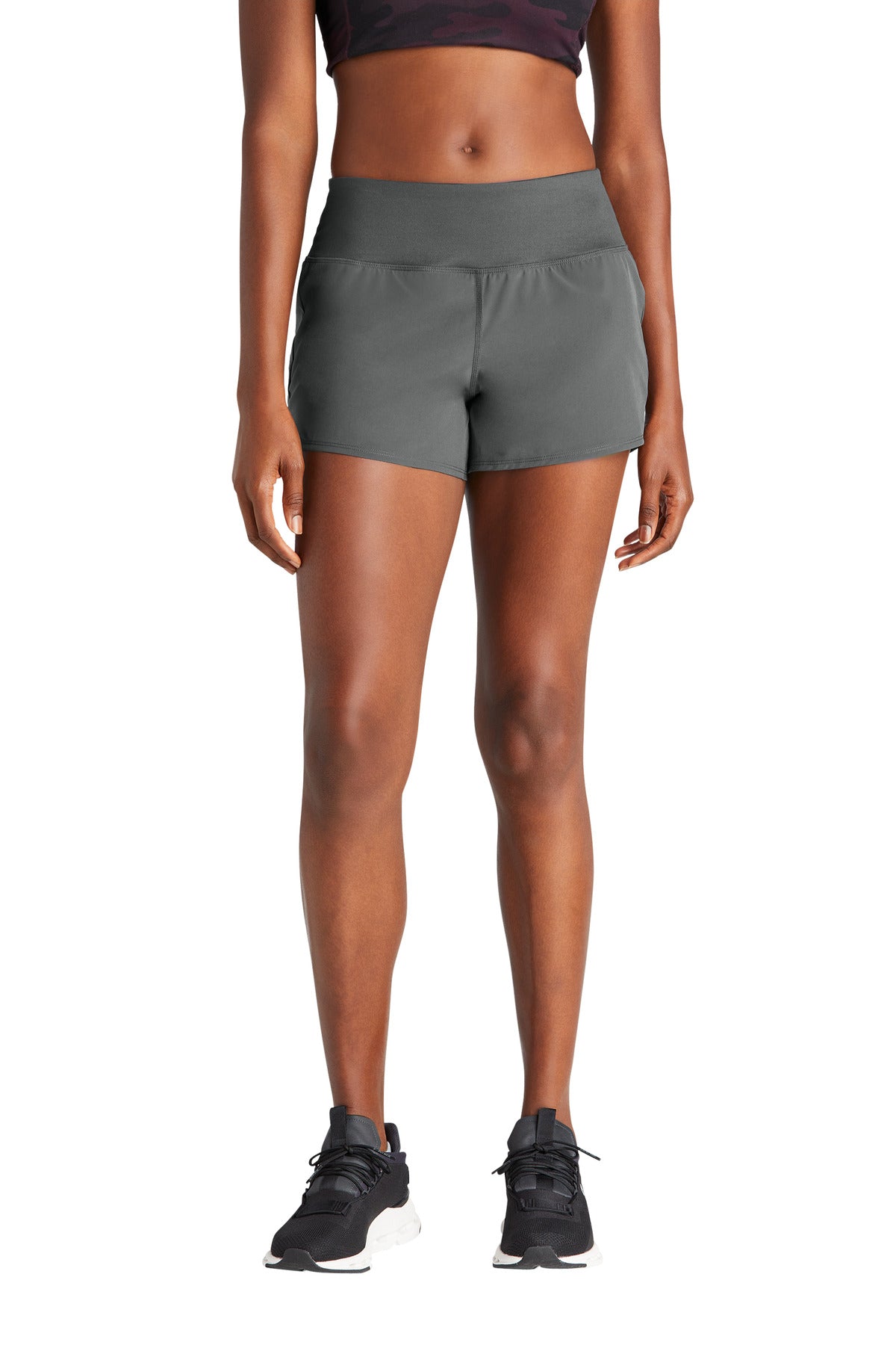 Custom logo Sport-Tek® Women's Repeat Short LST485 in Iron Grey