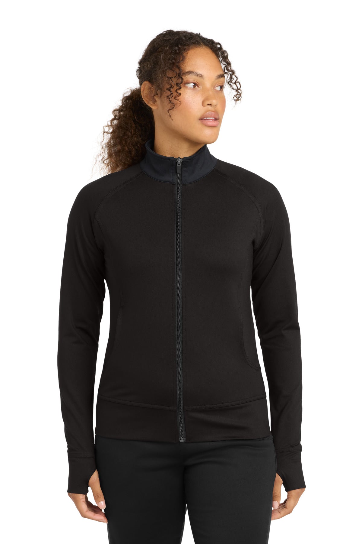 Custom logo Sport-Tek® Women's NRG Fitness Jacket. LST885 in Black