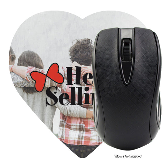 Custom logo Heart Shaped Computer Mouse Pad - Dye Sublimated