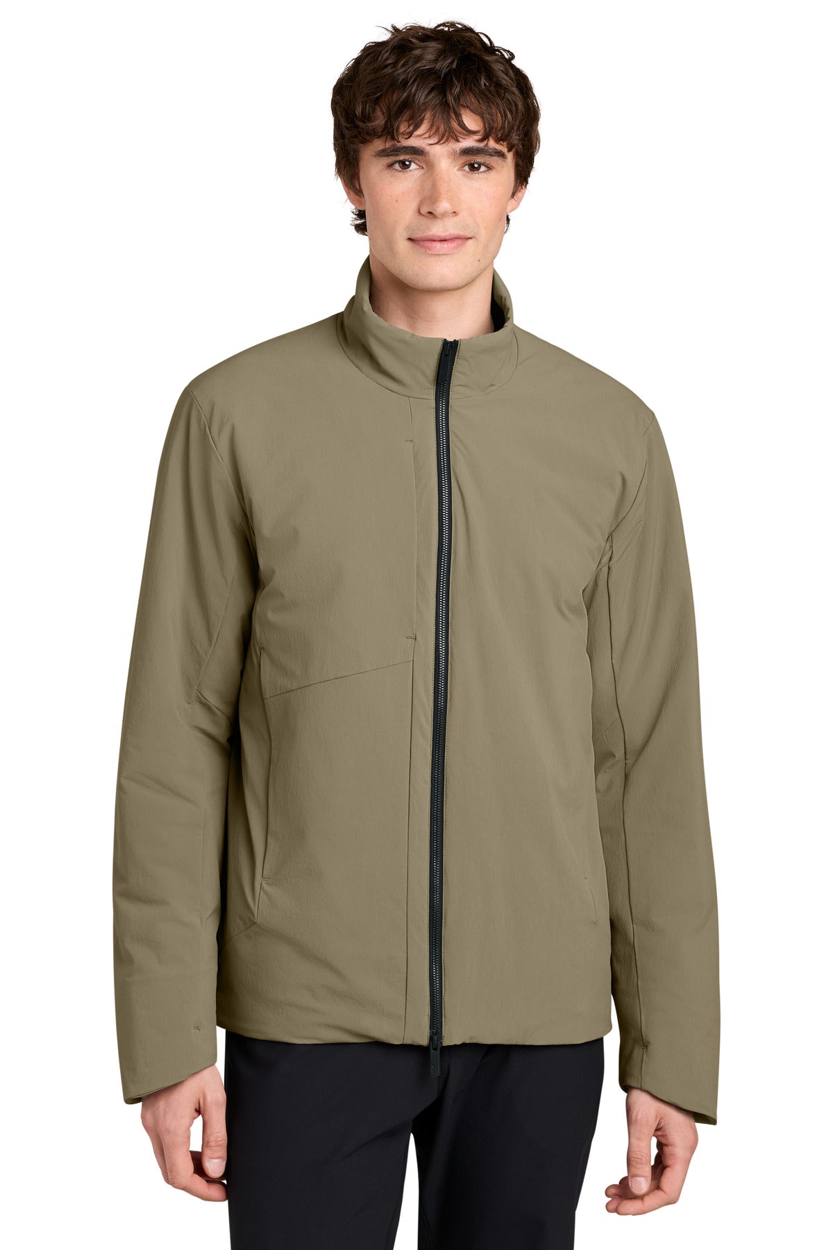Custom logo MiiR® Sashiko Full-Zip Stretch Puffy MRA440 in Truffle