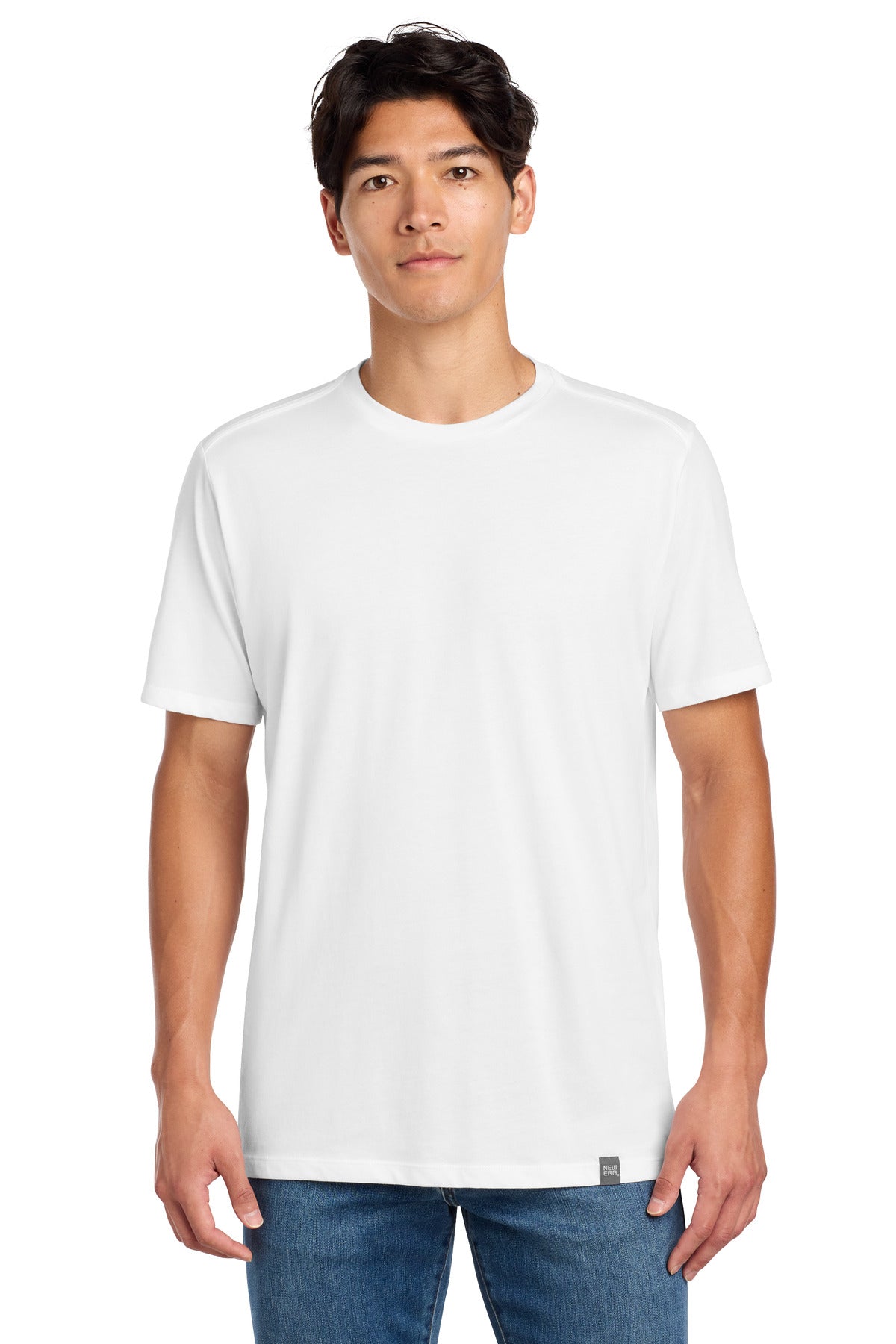 Custom logo New Era ® Heritage Blend Crew Tee. NEA100 in White
