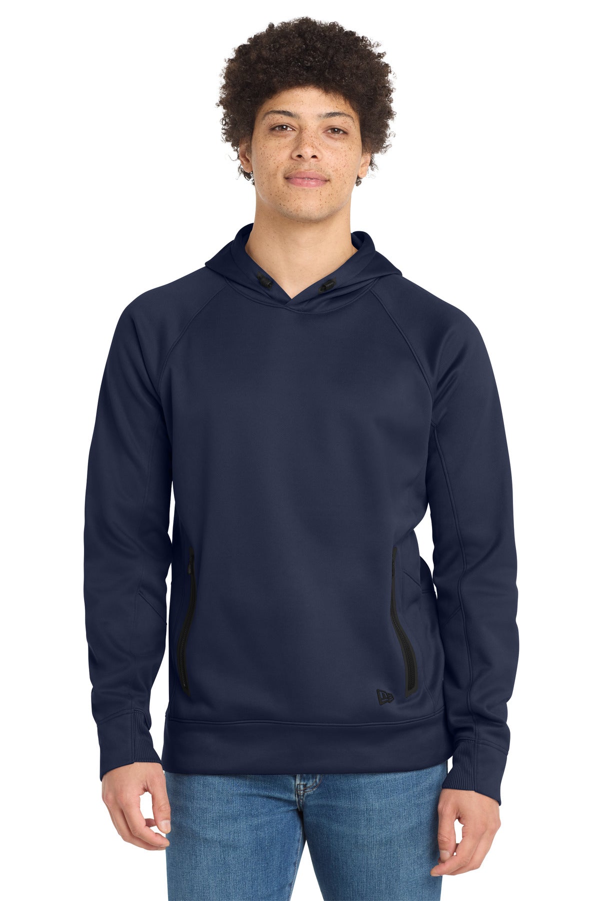 Custom logo New Era ® Venue Fleece Pullover Hoodie. NEA520 in True Navy