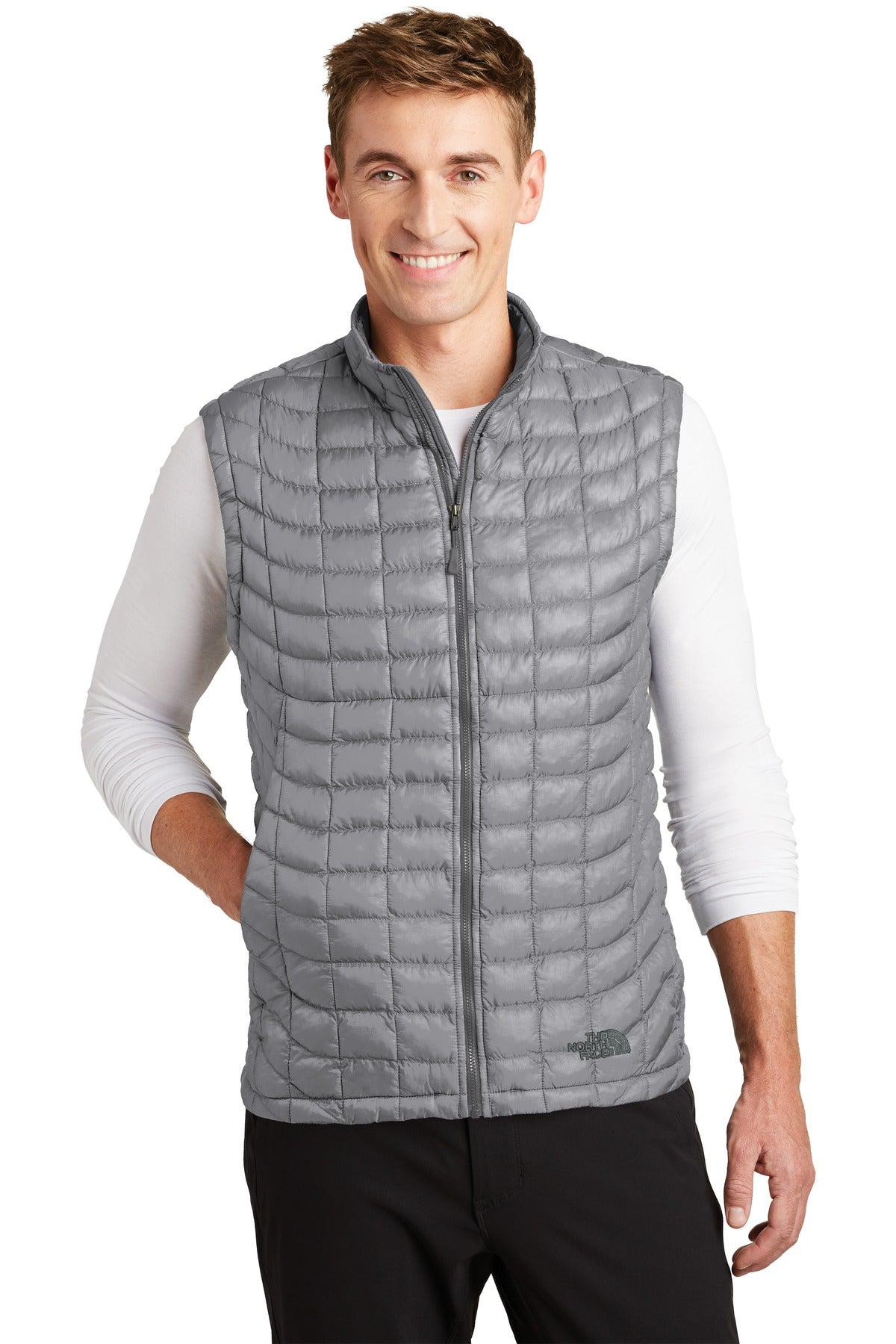 Custom logo The North Face ® ThermoBall ™ Trekker Vest. NF0A3LHD in Mid Grey