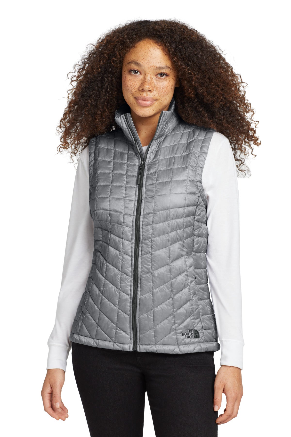 Custom logo The North Face ® Women's ThermoBall ™ Trekker Vest. NF0A3LHL in Mid Grey